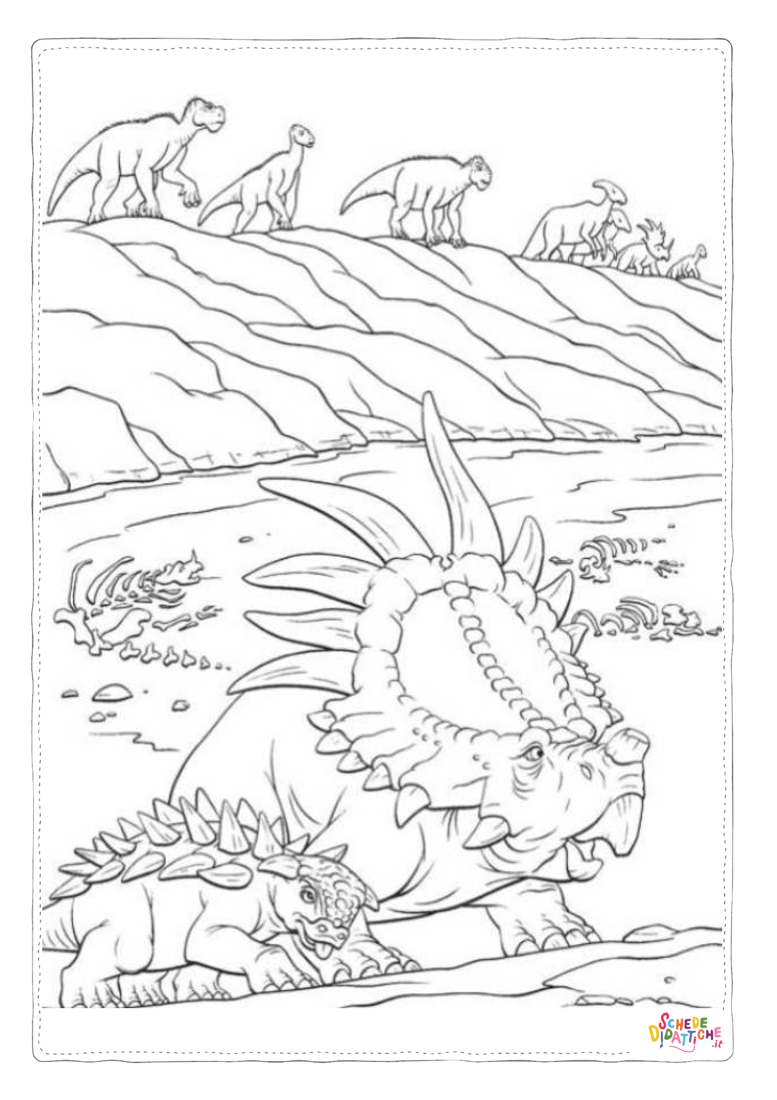 Disegno "Disegno di Triceratopo da stampare e colorare 4" Disegno di Triceratopo da stampare e colorare 4