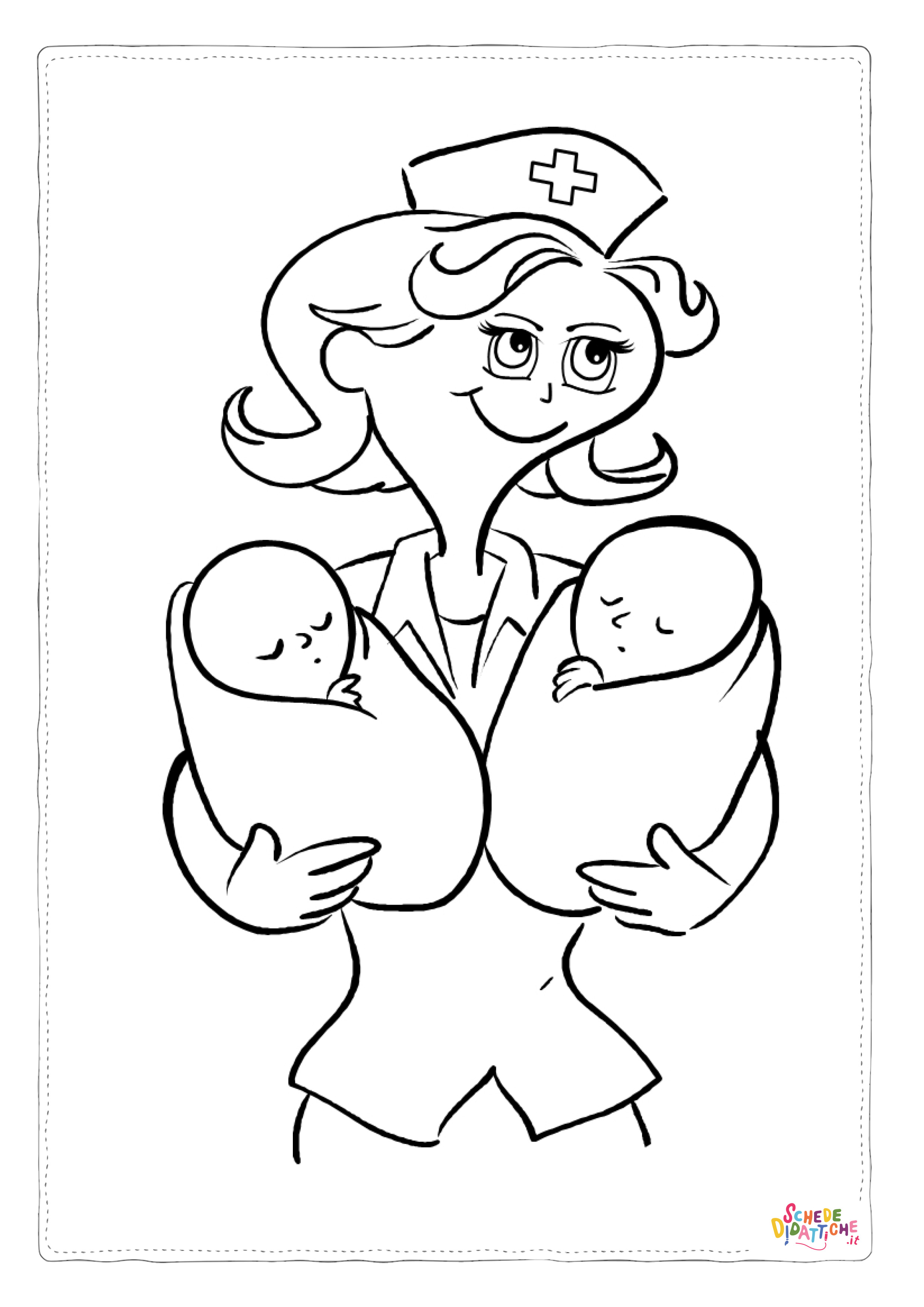 Disegno "Disegno di infermiere da stampare e colorare 1" Disegno di infermiere da stampare e colorare 1