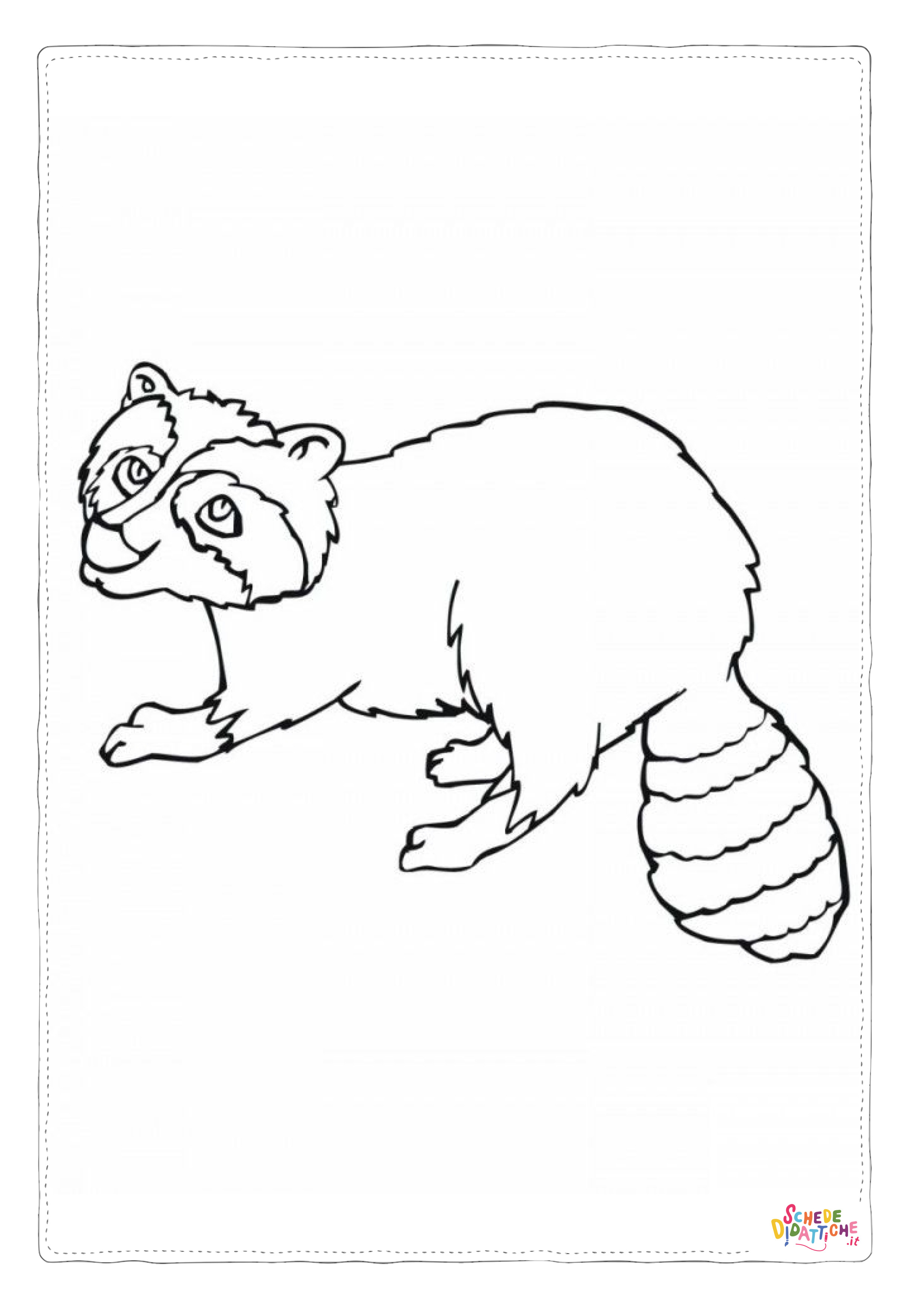 Disegno di procione da stampare e colorare 10