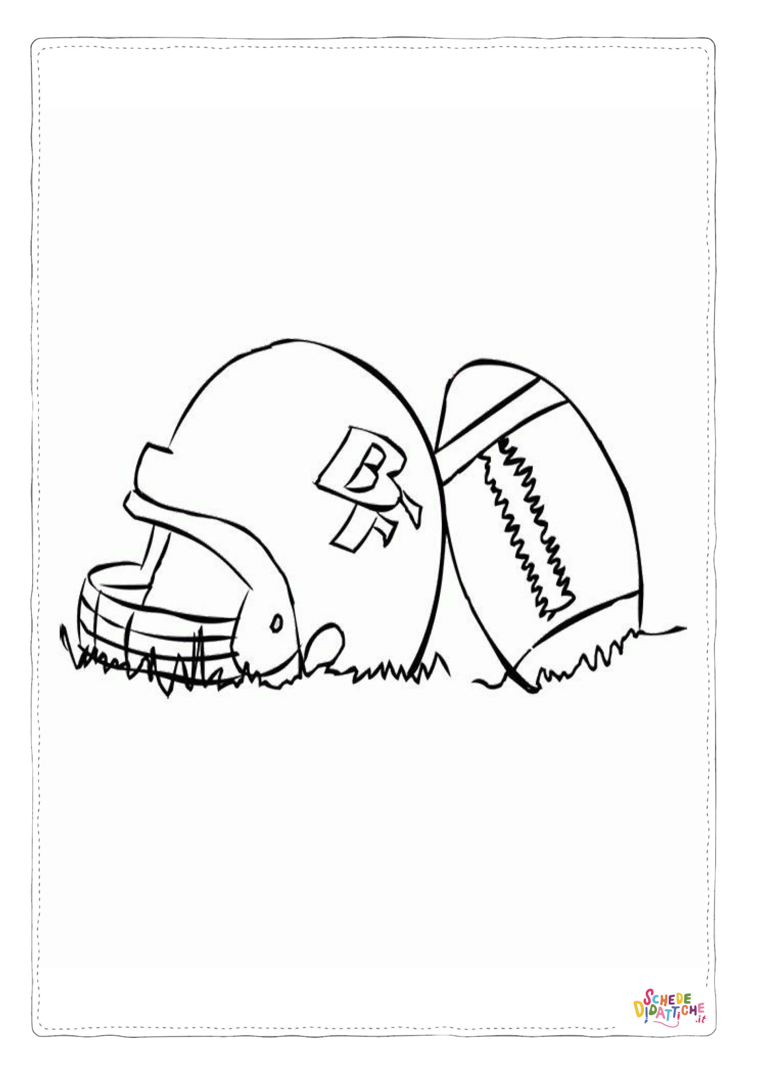 Disegno "Disegno di football americano da stampare e colorare 64" Disegno di football americano da stampare e colorare 64
