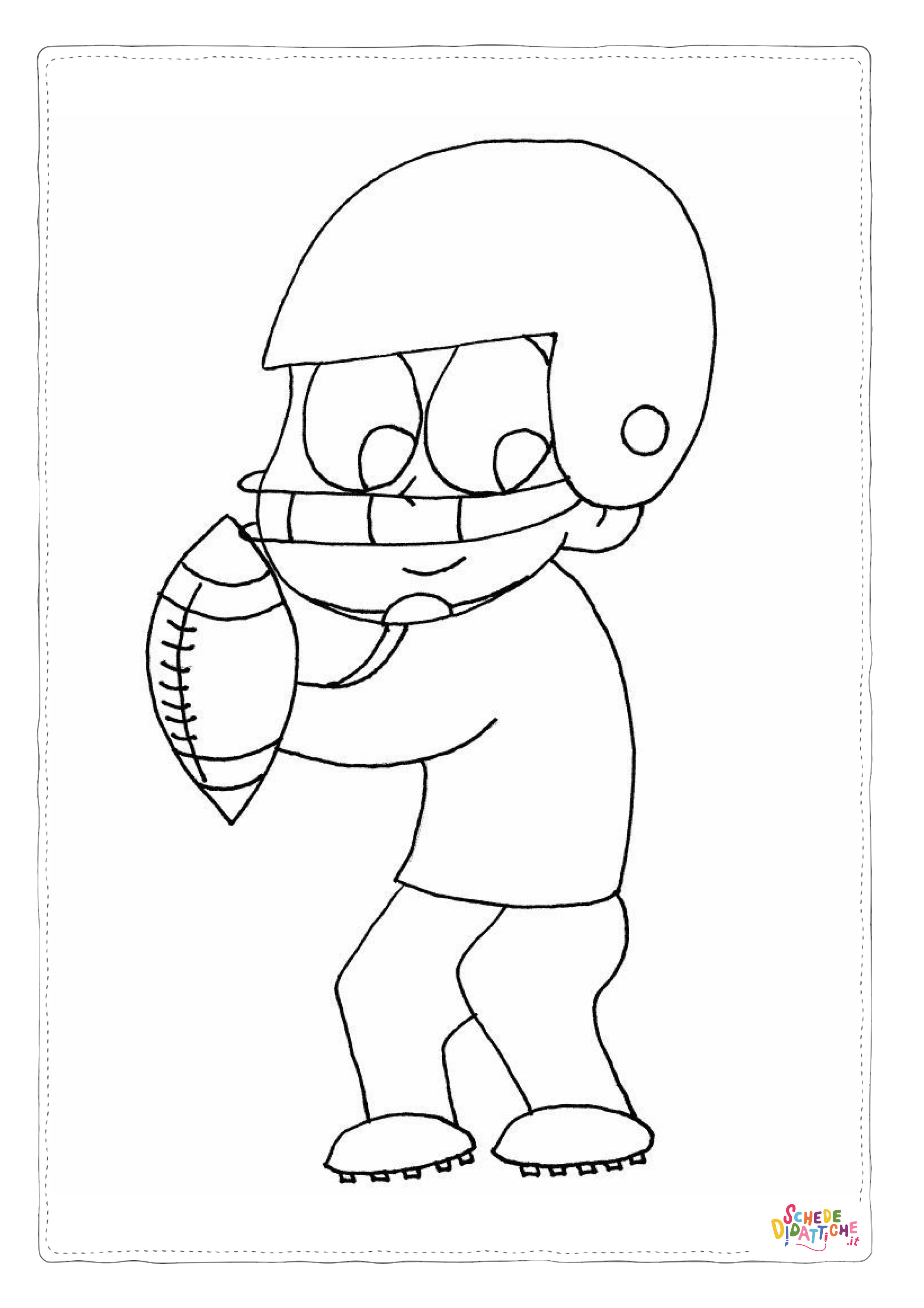 Disegno "Disegno di football americano da stampare e colorare 40" Disegno di football americano da stampare e colorare 40
