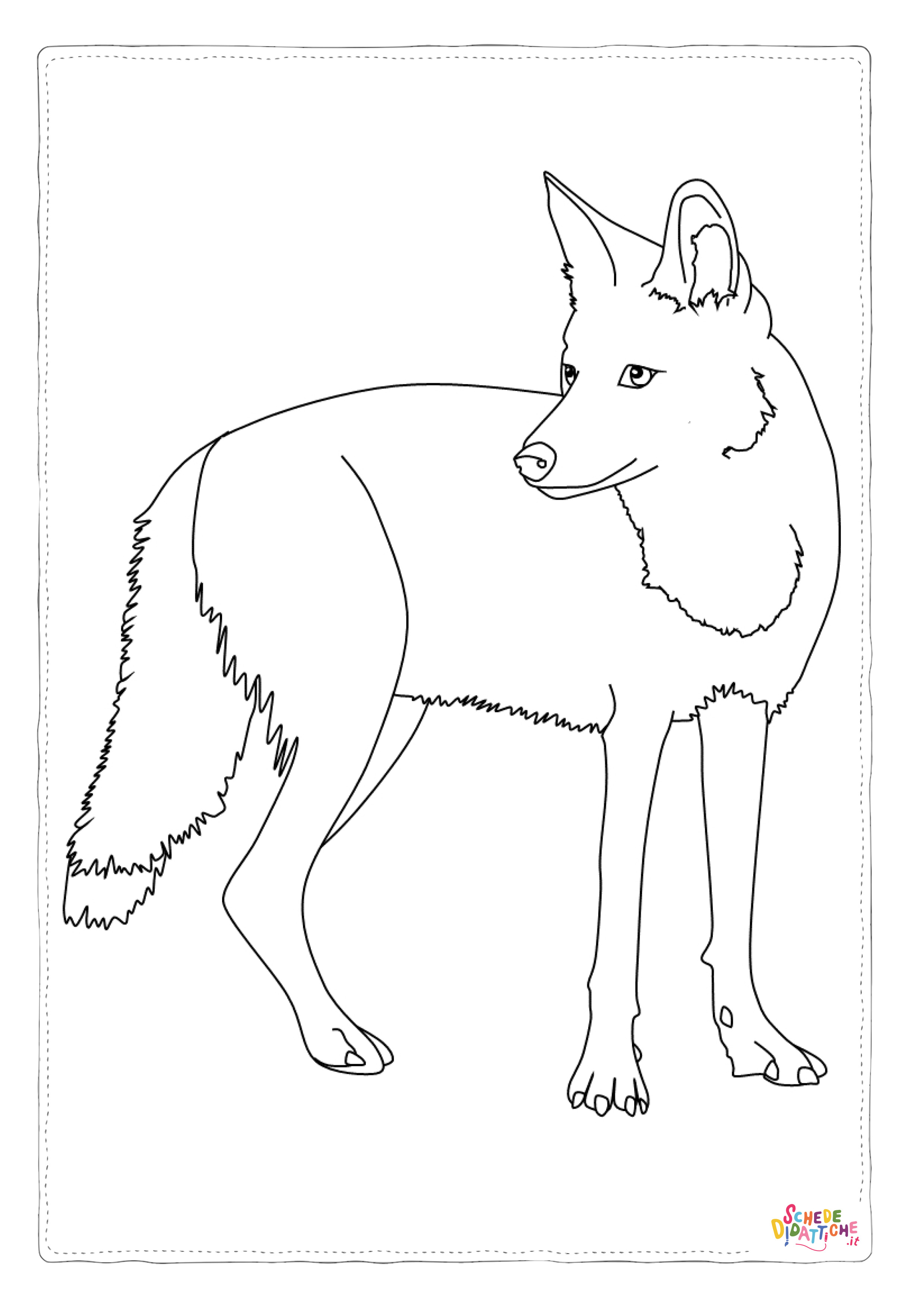 Disegno di lupo da stampare e colorare 23
