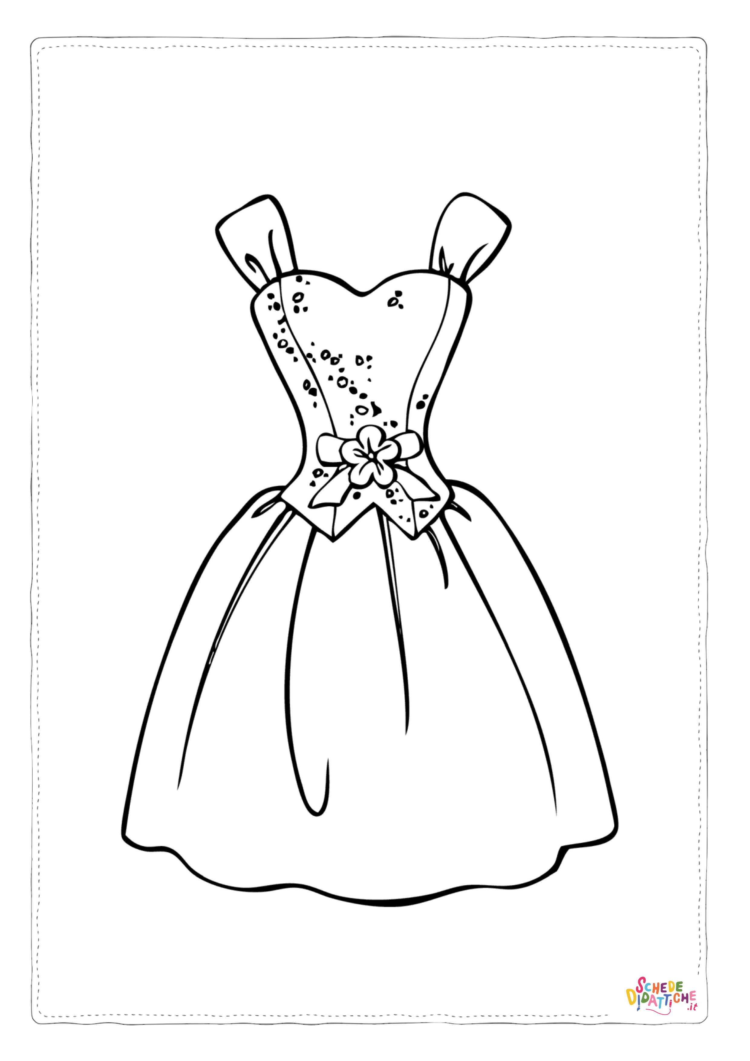 Disegno di vestito da donna da stampare e colorare 29