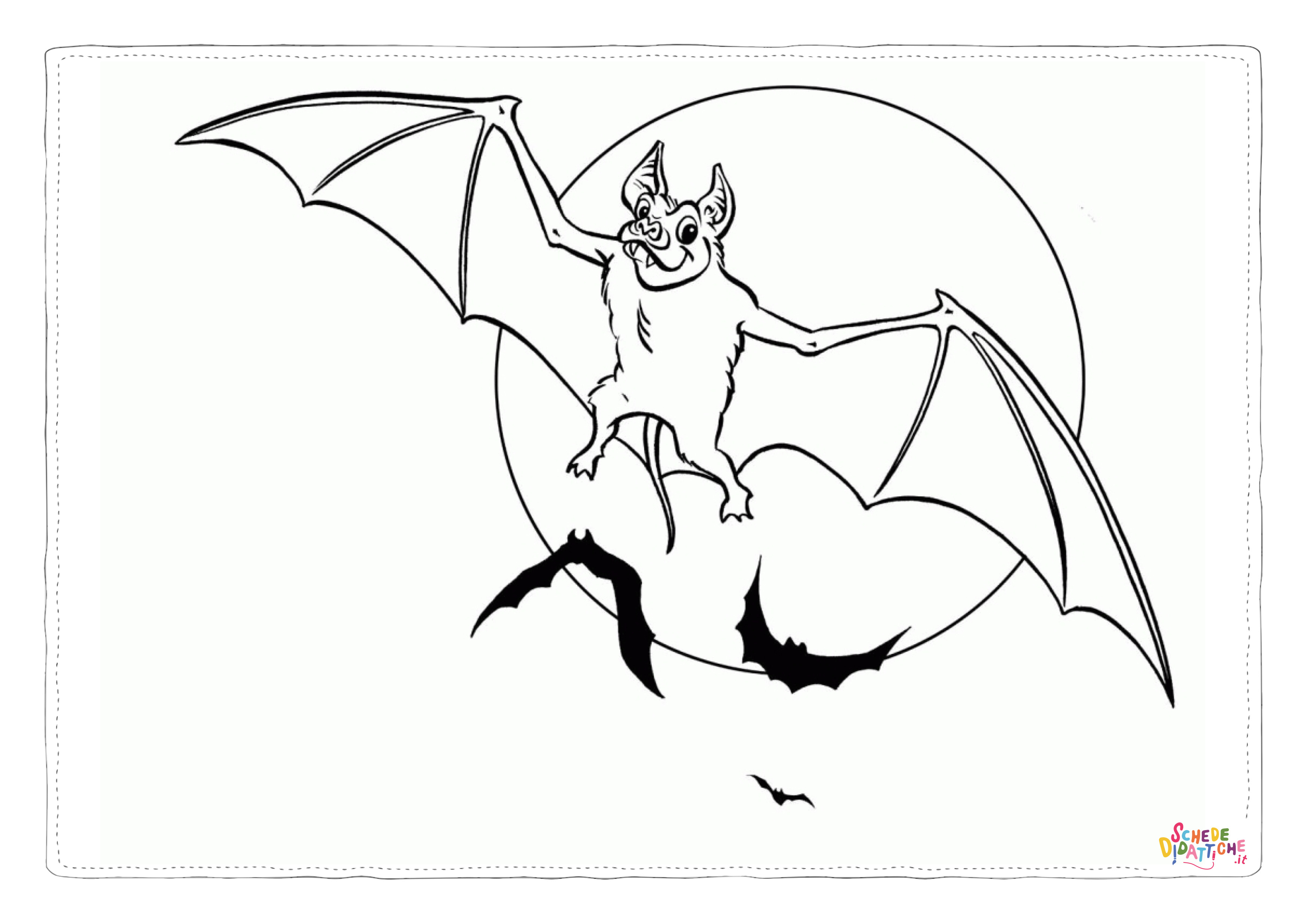 Disegno di pipistrello da stampare e colorare 5