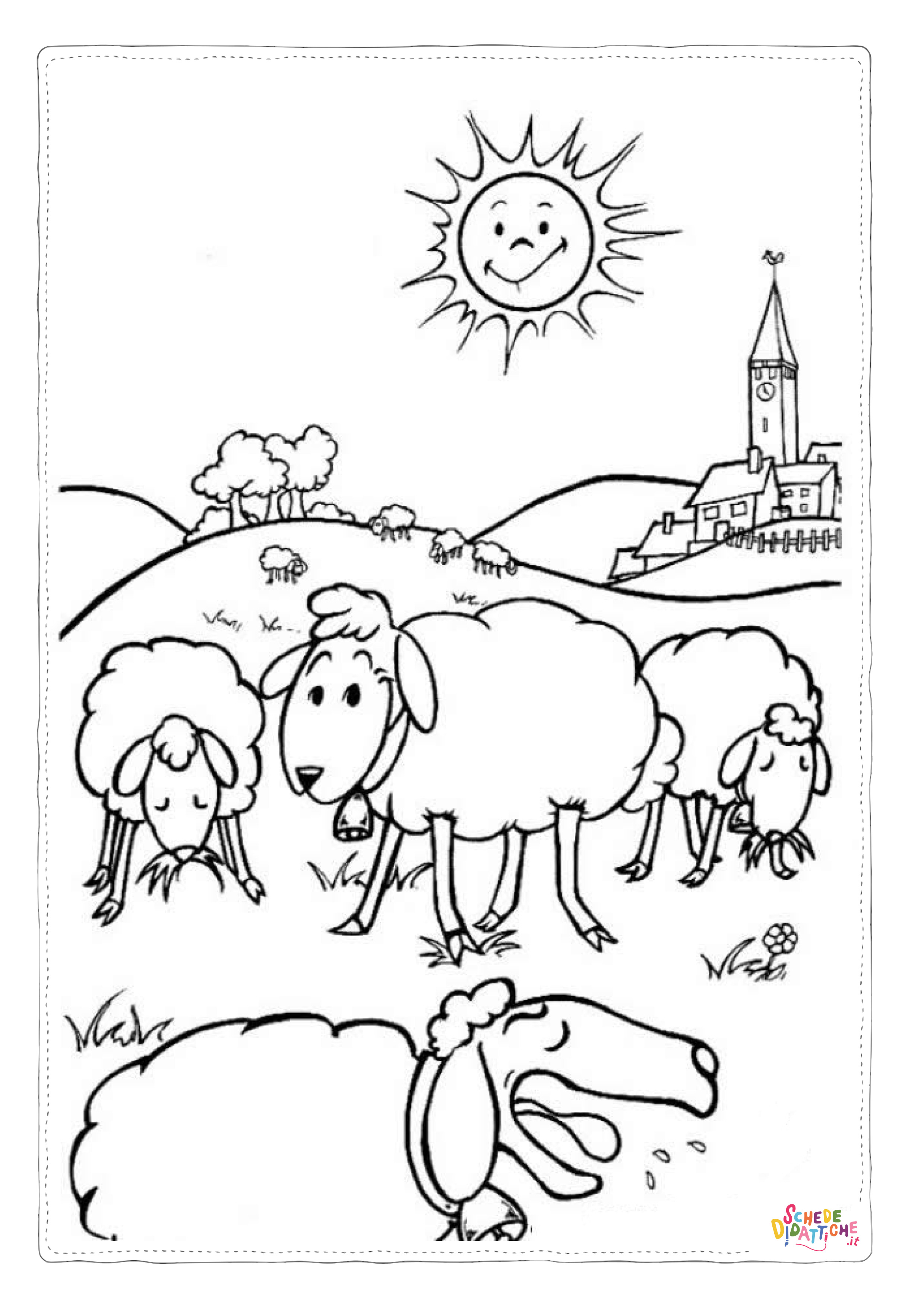 Disegno "Disegno di pecora da stampare e colorare 47" Disegno di pecora da stampare e colorare 47