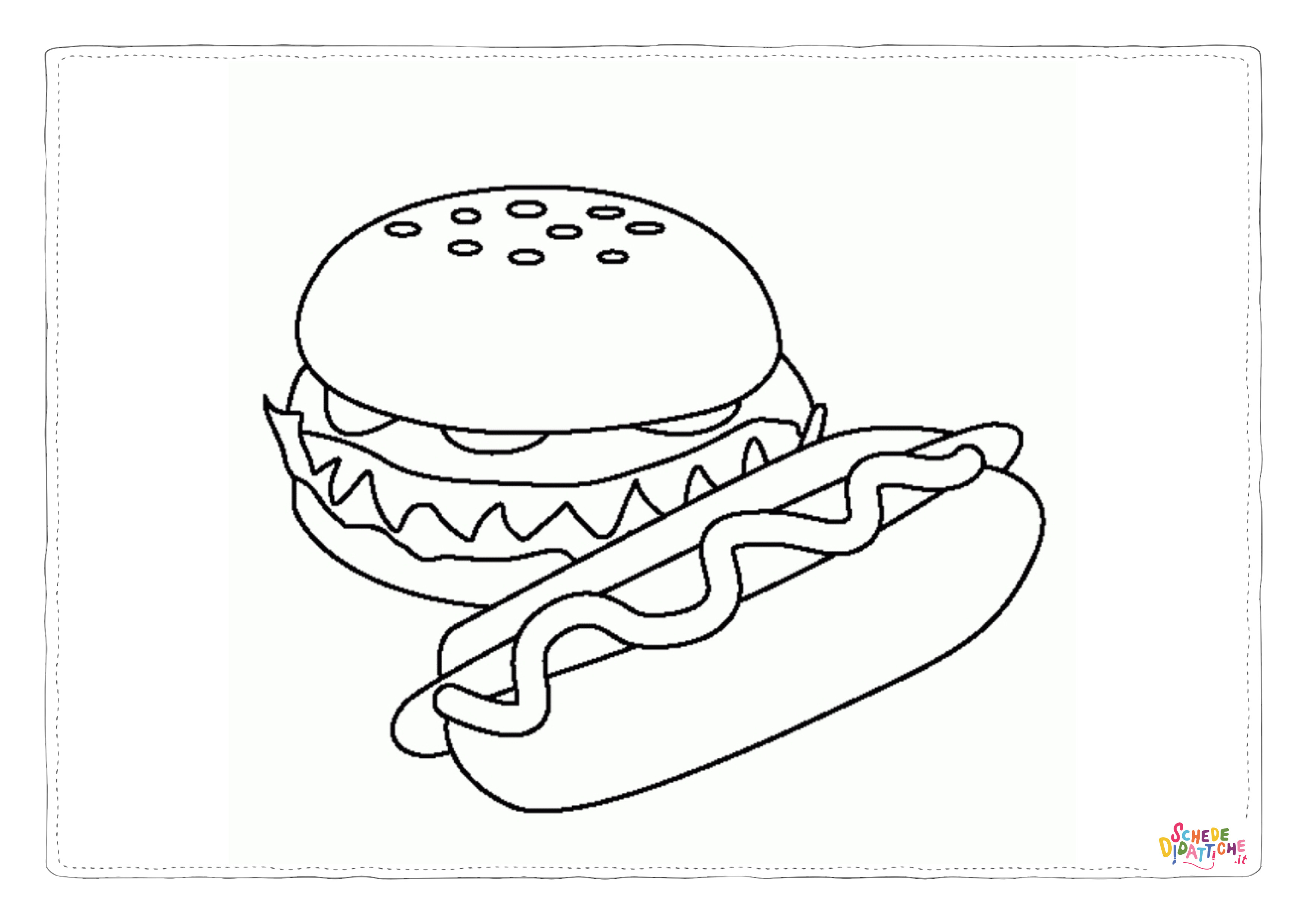 Disegno "Disegno di fast food da stampare e colorare 1" Disegno di fast food da stampare e colorare 1