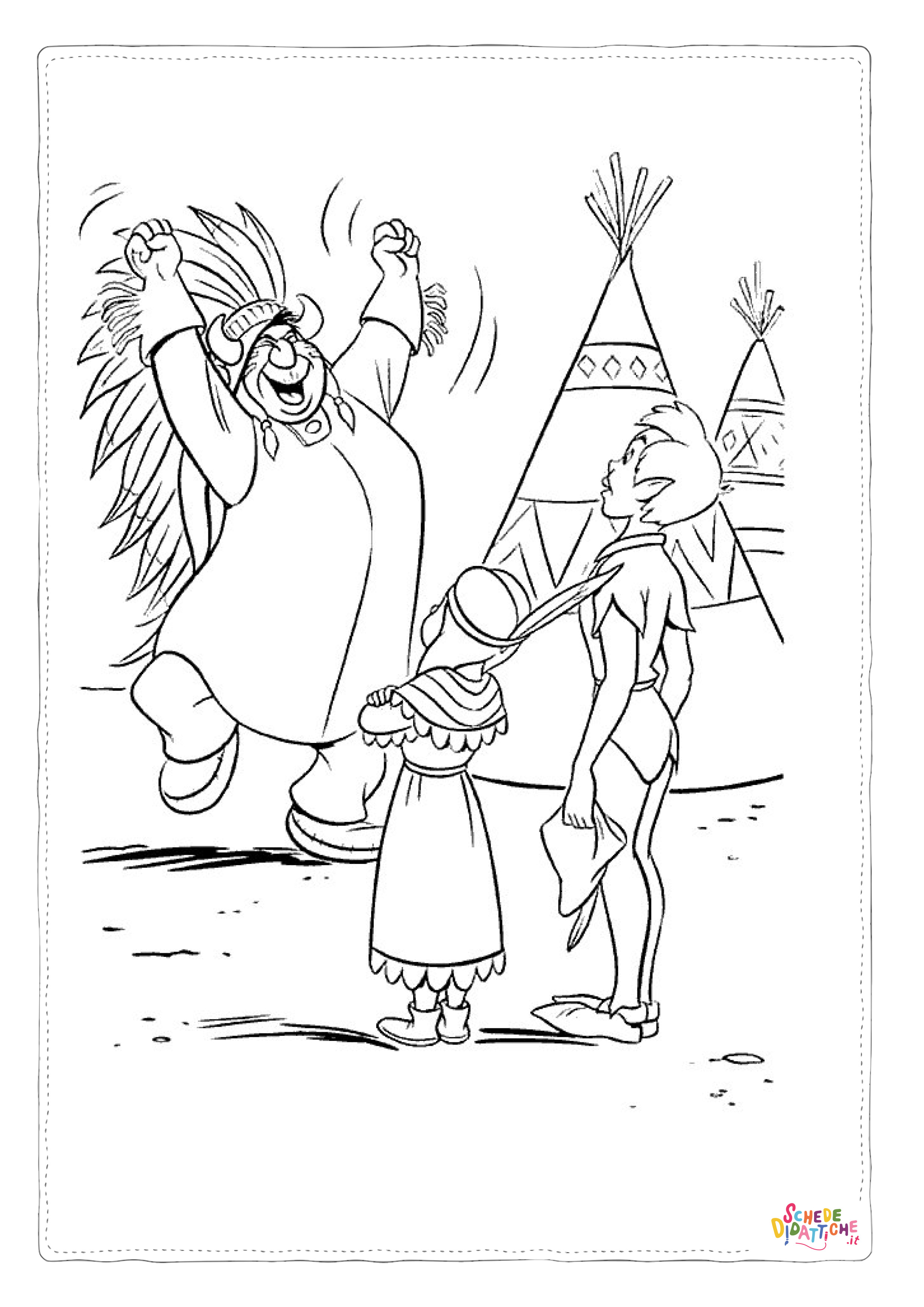 Disegno "Disegno di Indiani d'America da stampare e colorare 12" Disegno di Indiani d'America da stampare e colorare 12