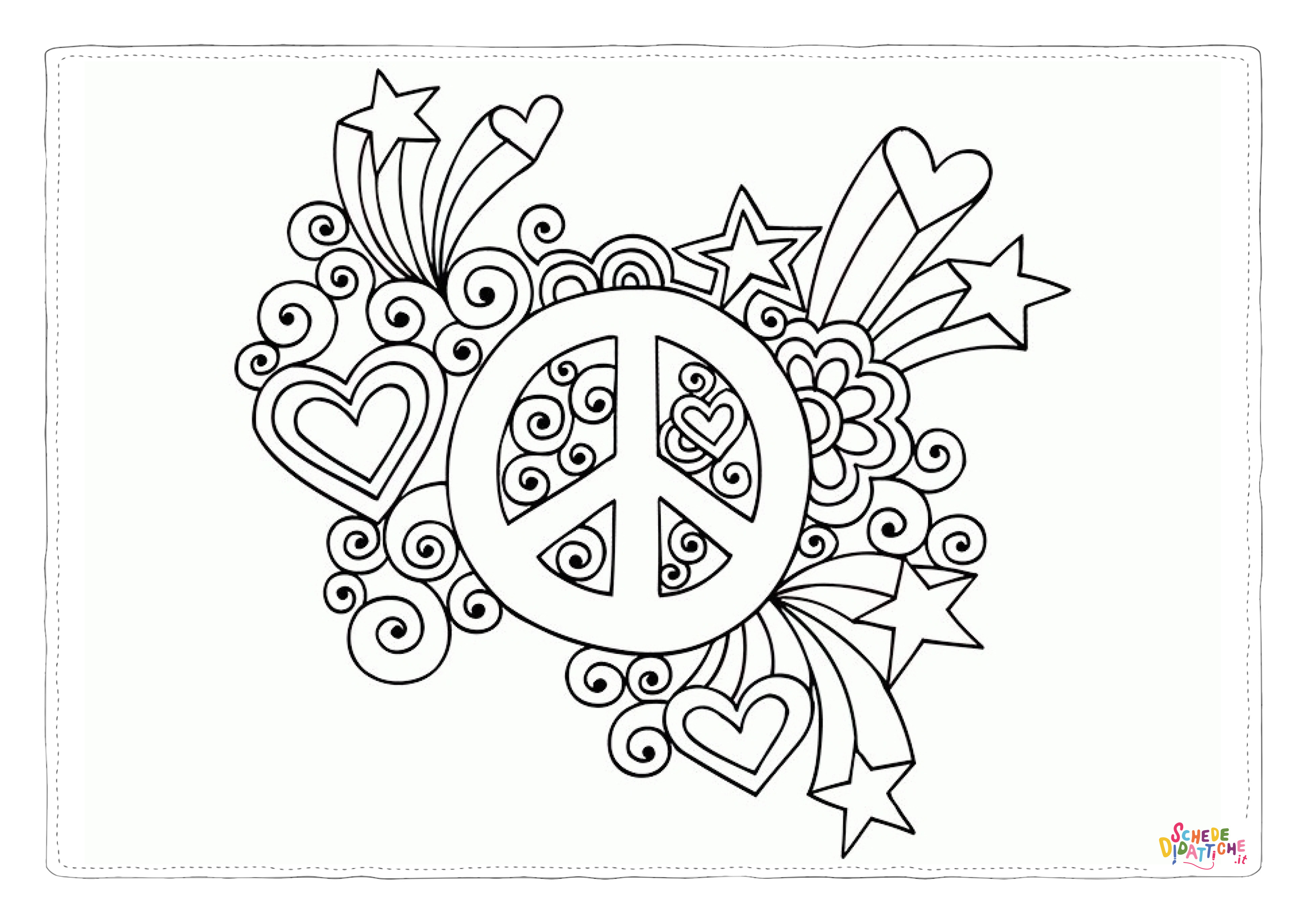 Disegno "Disegno di simbolo della Pace da stampare e colorare 4" Disegno di simbolo della Pace da stampare e colorare 4