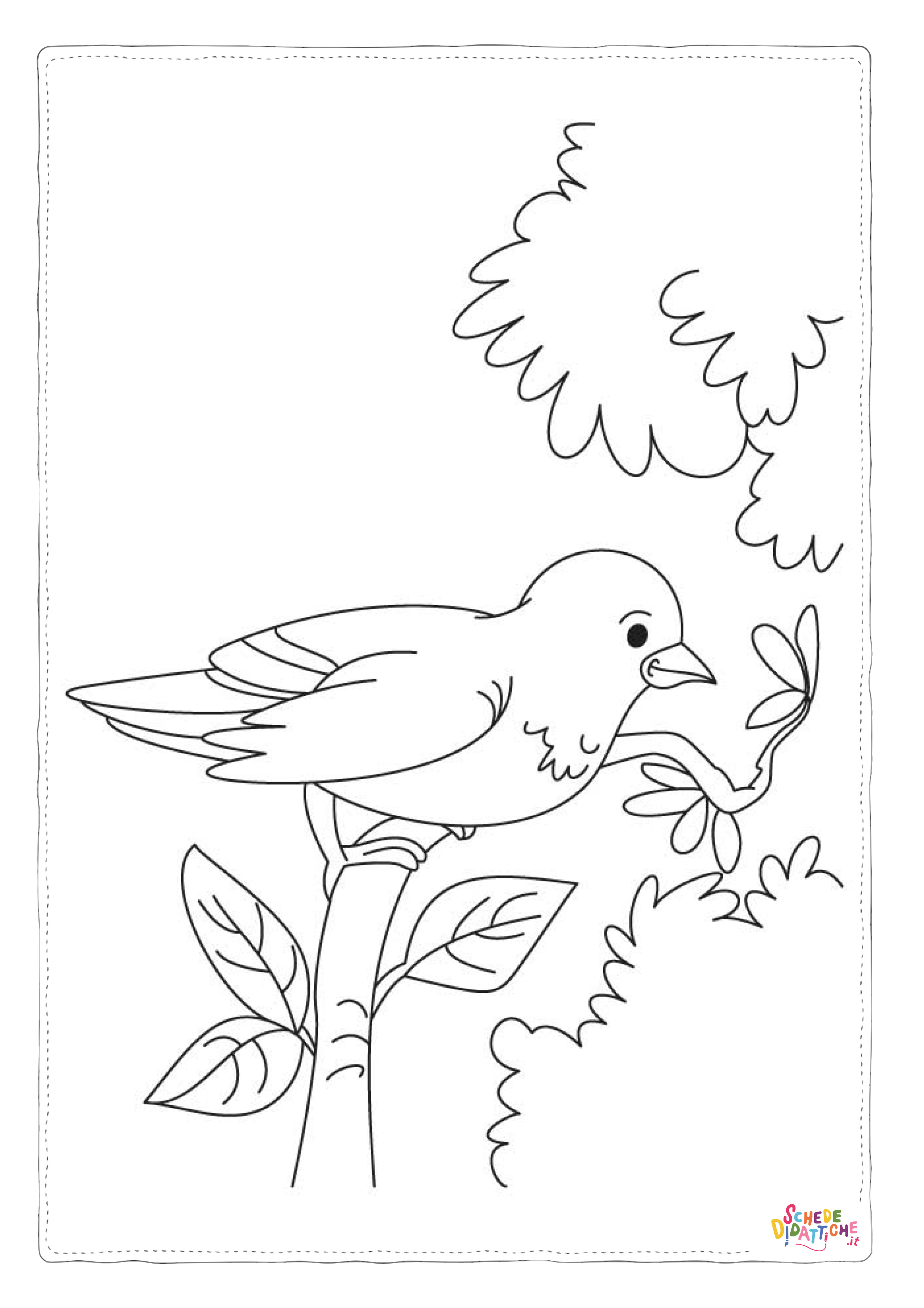 Disegno "Disegno di passero da stampare e colorare 89" Disegno di passero da stampare e colorare 89