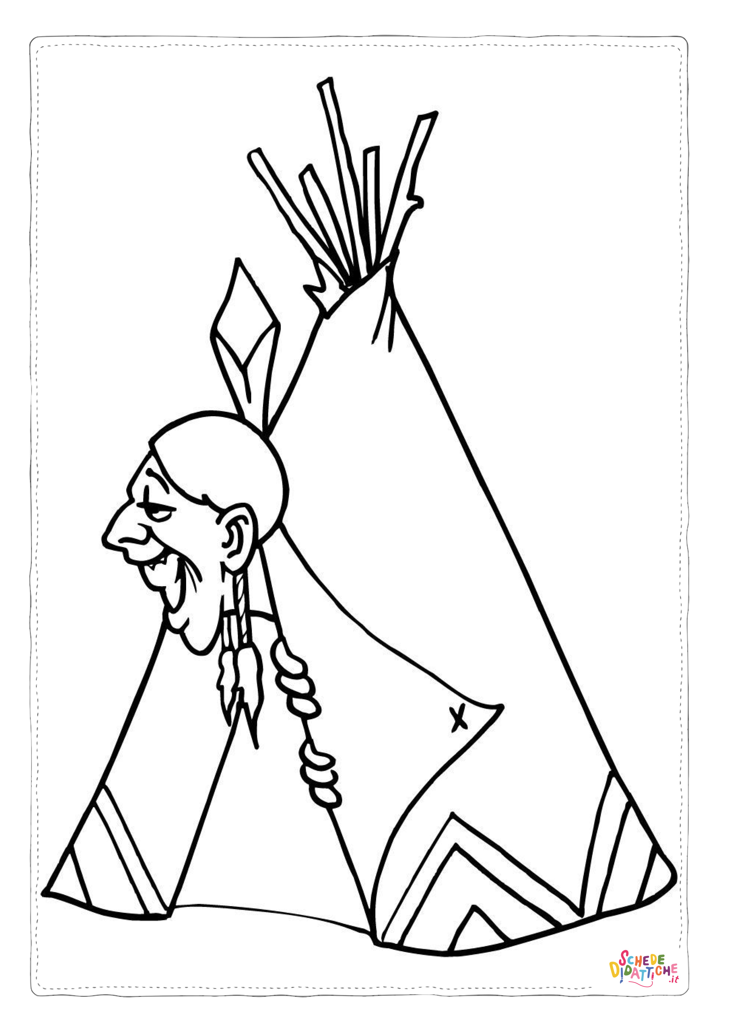 Disegno "Disegno di Indiani d'America da stampare e colorare 94" Disegno di Indiani d'America da stampare e colorare 94