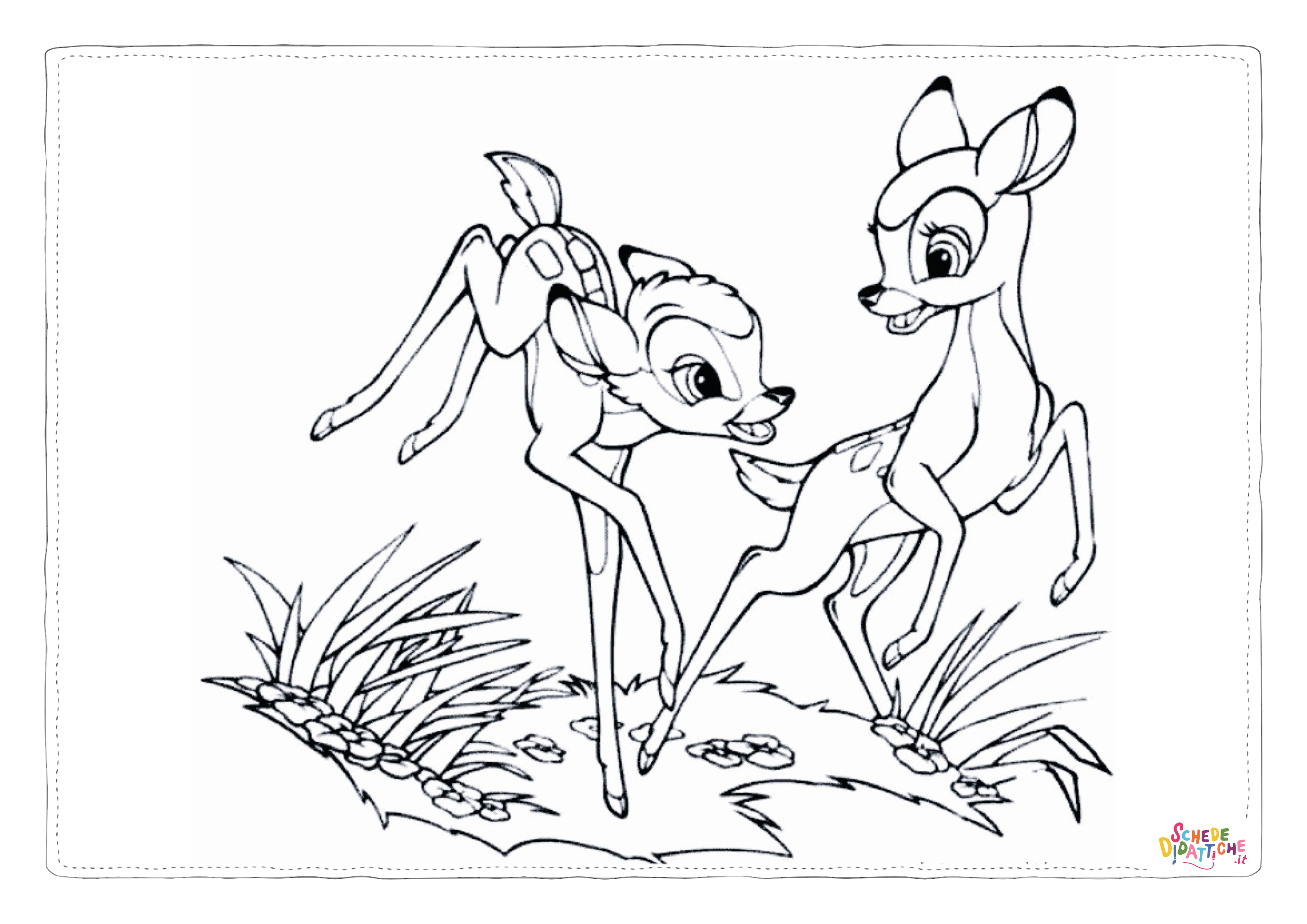 Disegno di Bambi da stampare e colorare 5