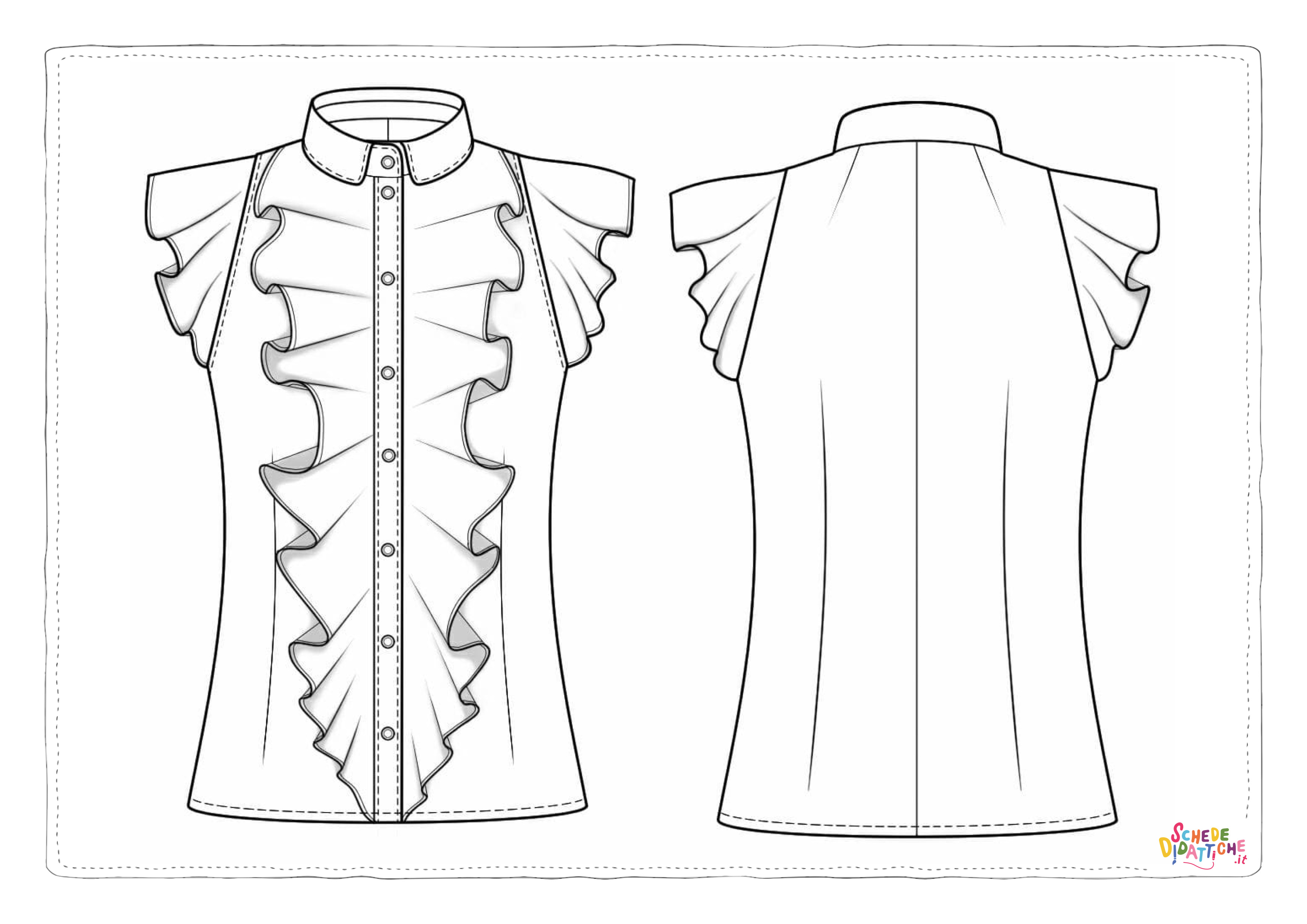 Disegno "Disegno di vestito da donna da stampare e colorare 22" Disegno di vestito da donna da stampare e colorare 22
