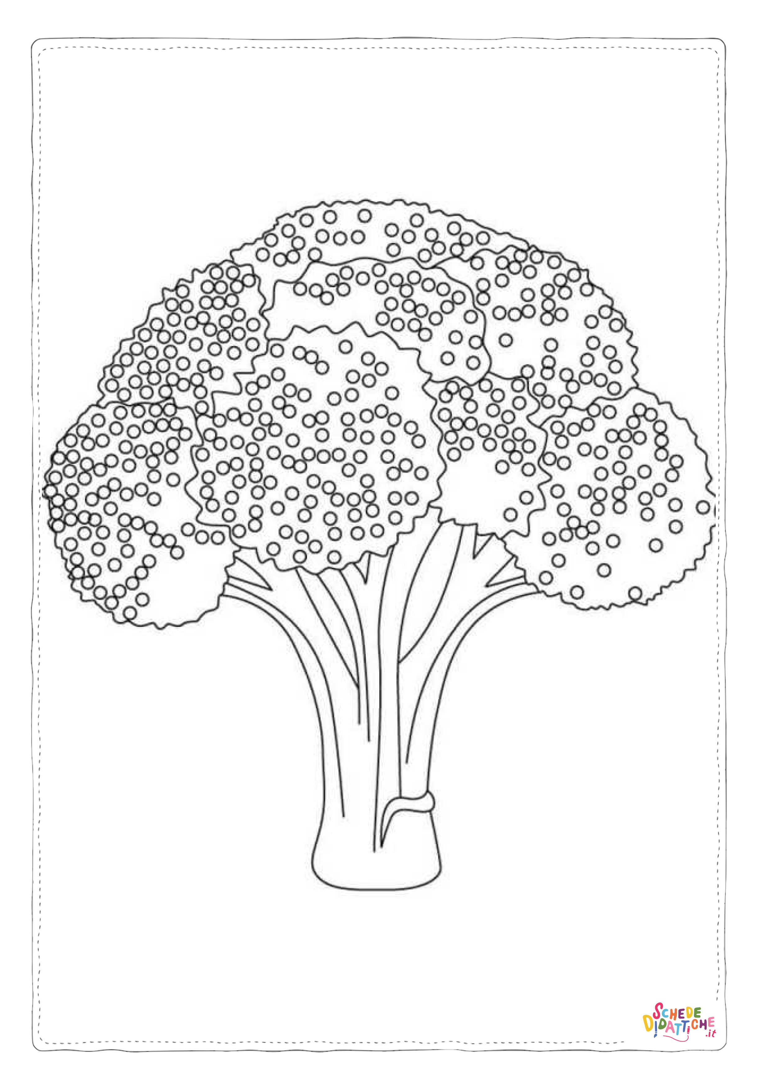 Disegno "Disegno di broccolo da stampare e colorare 3" Disegno di broccolo da stampare e colorare 3