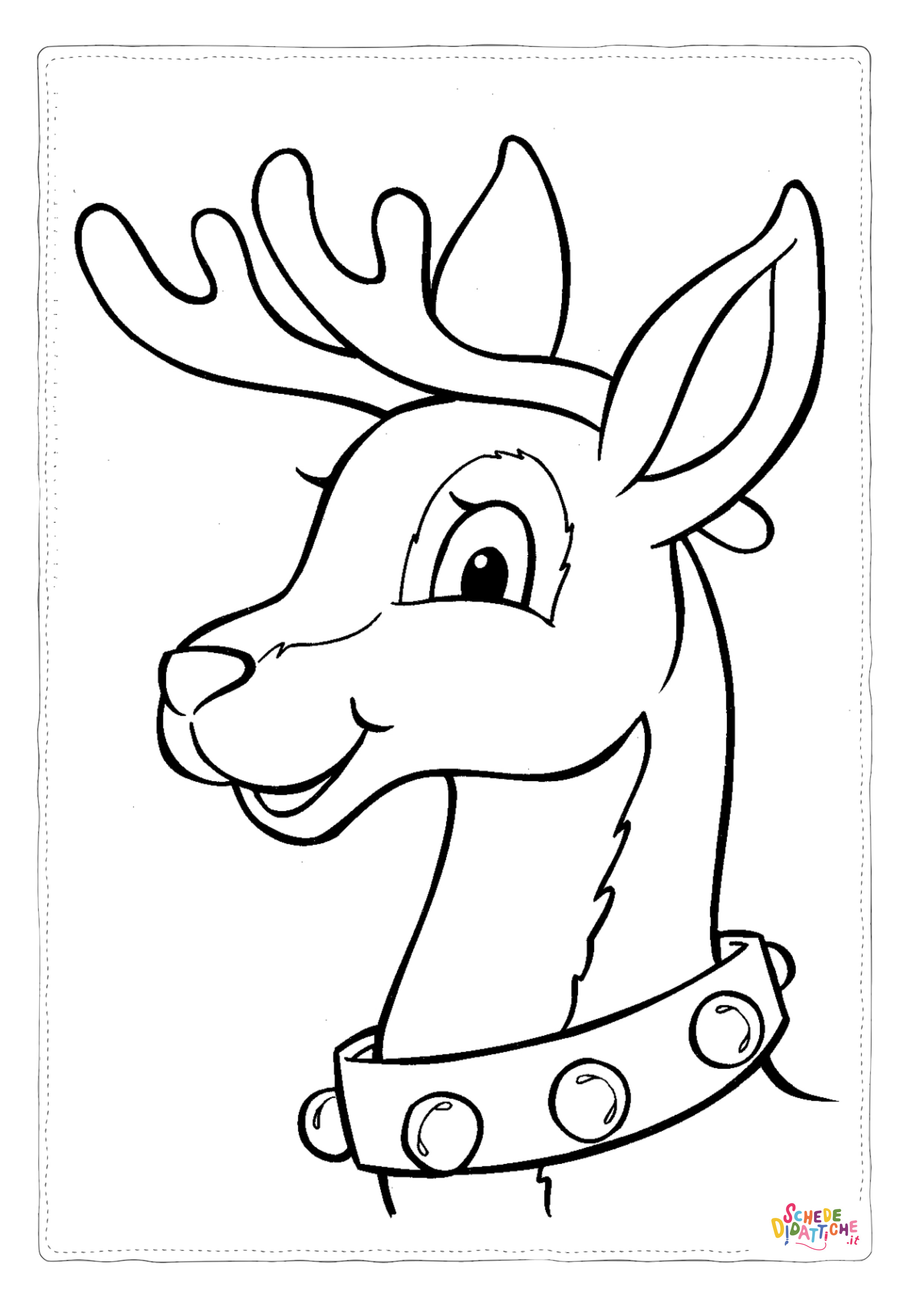 Disegno "Disegno di renna di Natale da stampare e colorare 4" Disegno di renna di Natale da stampare e colorare 4