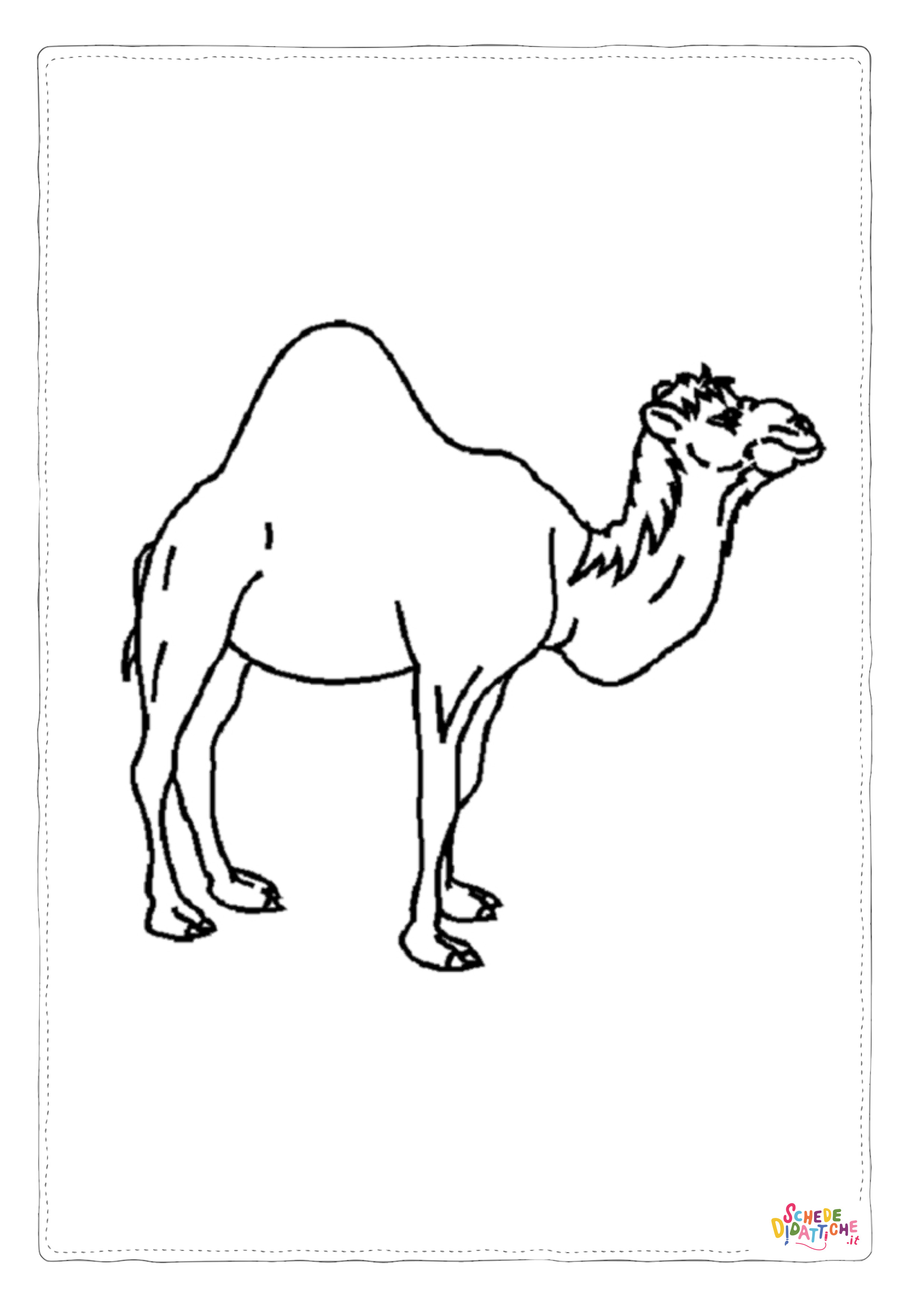 Disegno "Disegno di dromedario da stampare e colorare 18" Disegno di dromedario da stampare e colorare 18