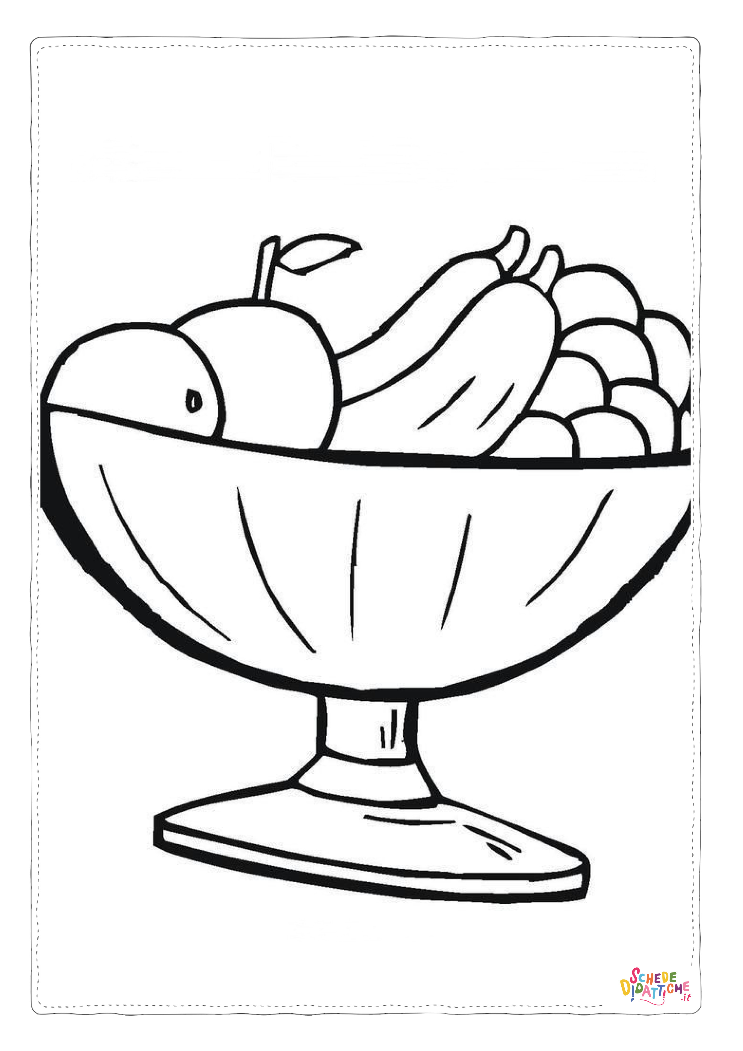 Disegno di cesto di frutta da stampare e colorare 59