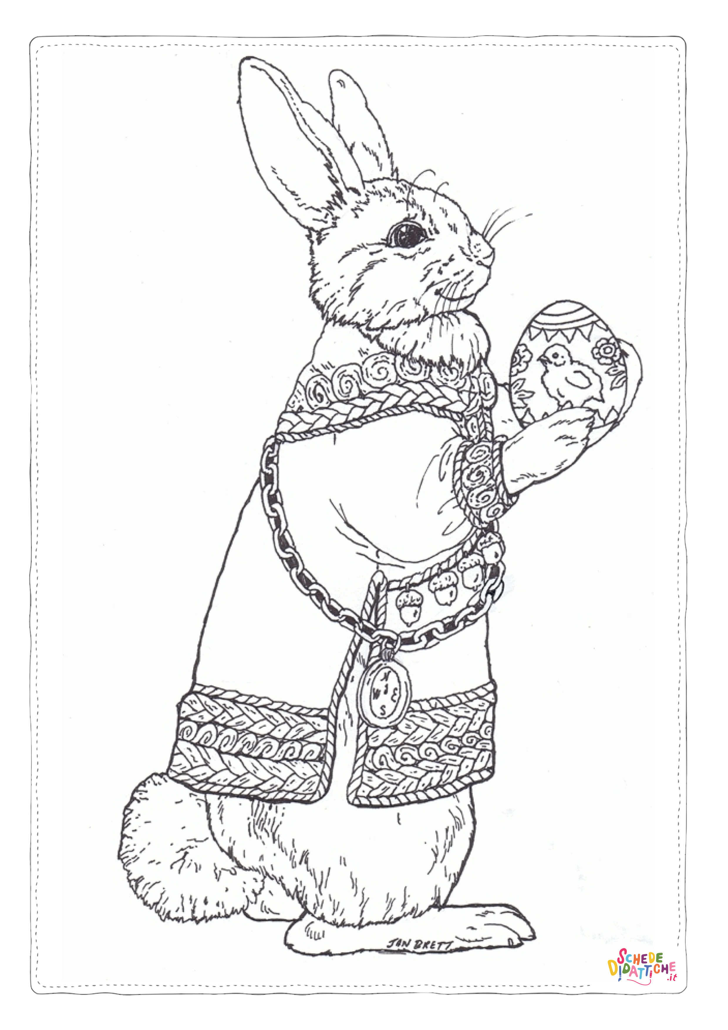 Disegno "Disegno di coniglietto di Pasqua da stampare e colorare 14" Disegno di coniglietto di Pasqua da stampare e colorare 14