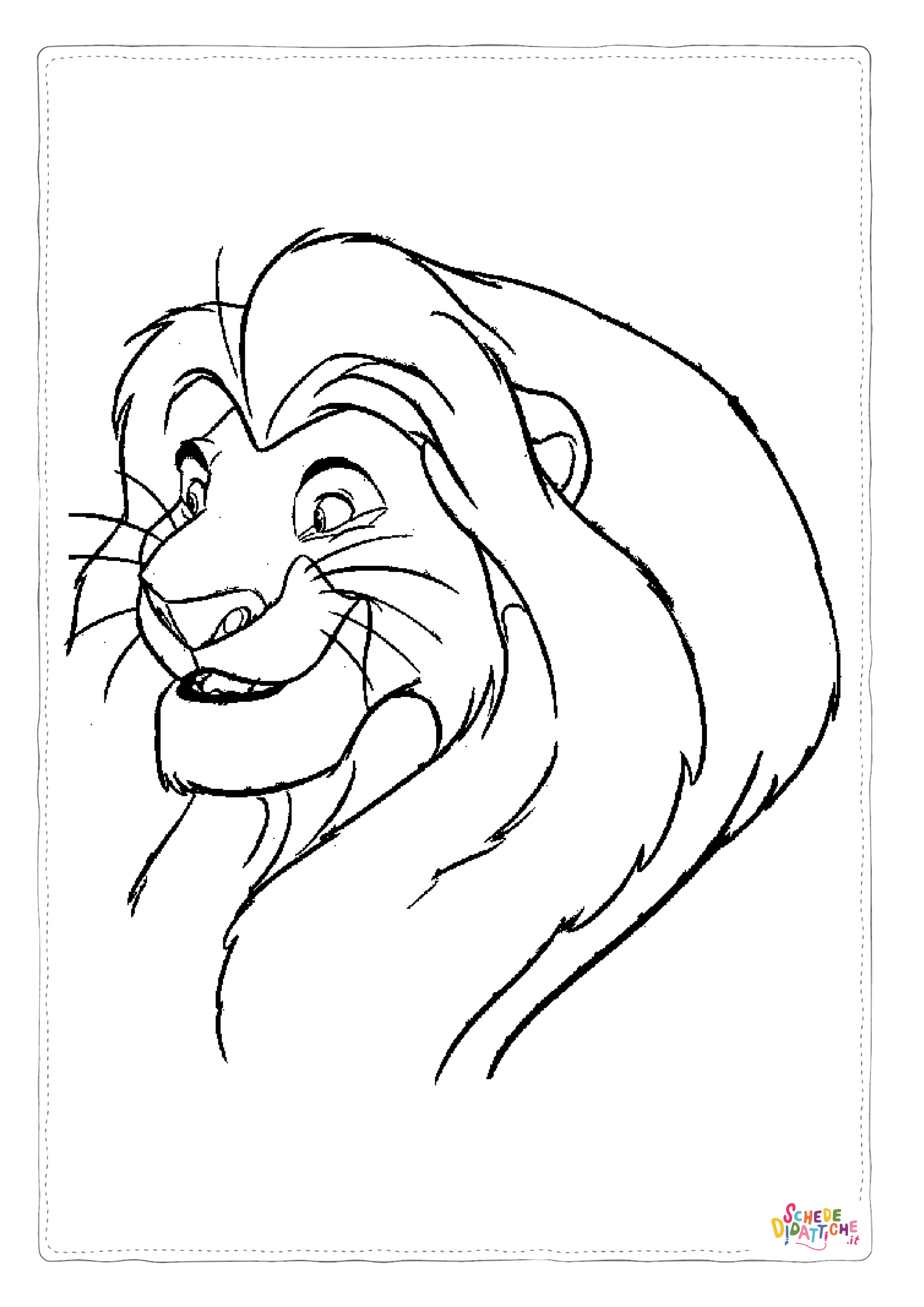 Disegno "Disegno di Re Leone da stampare e colorare 34" Disegno di Re Leone da stampare e colorare 34