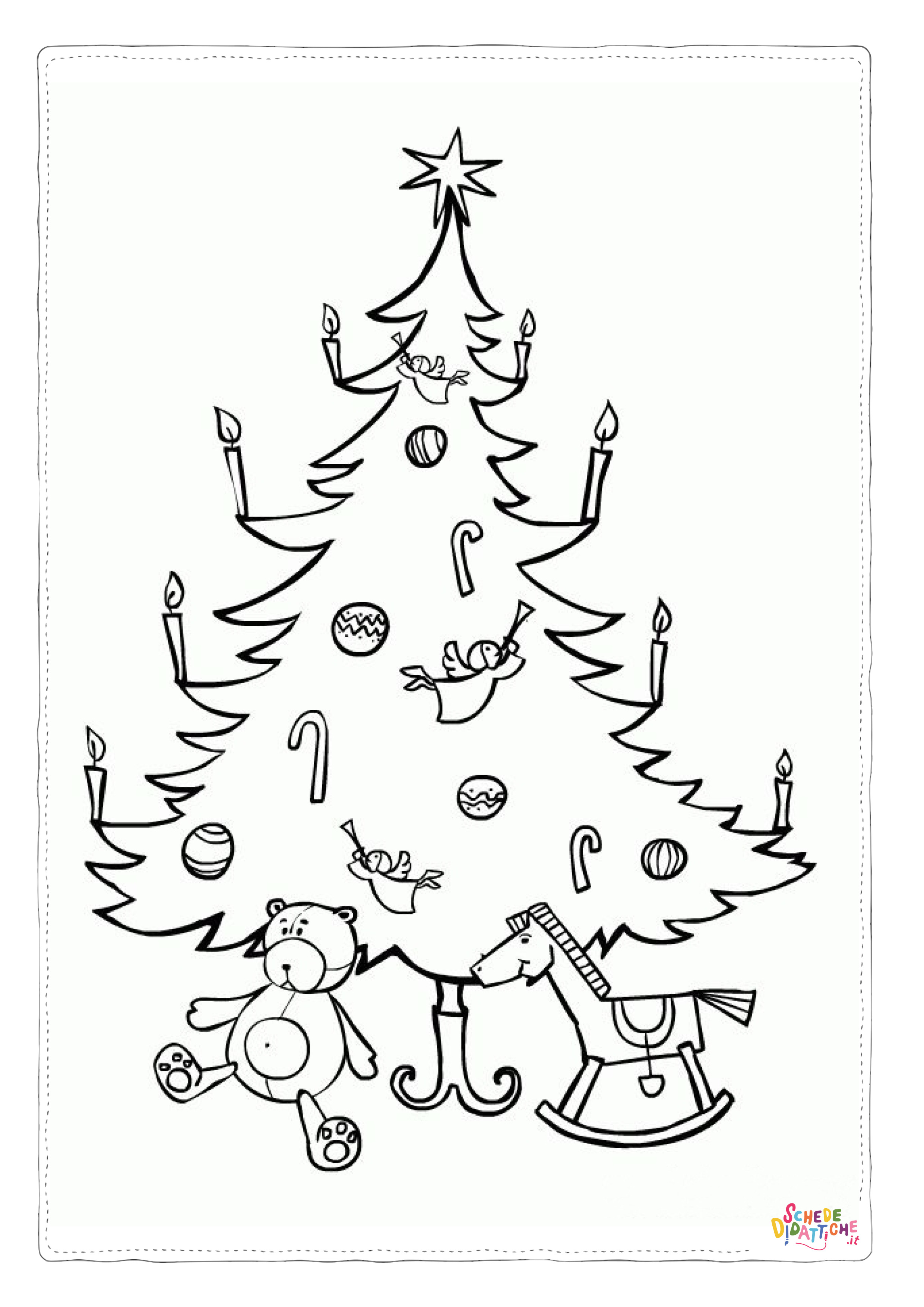 Disegno "Disegno di albero di Natale da stampare e colorare 206" Disegno di albero di Natale da stampare e colorare 206