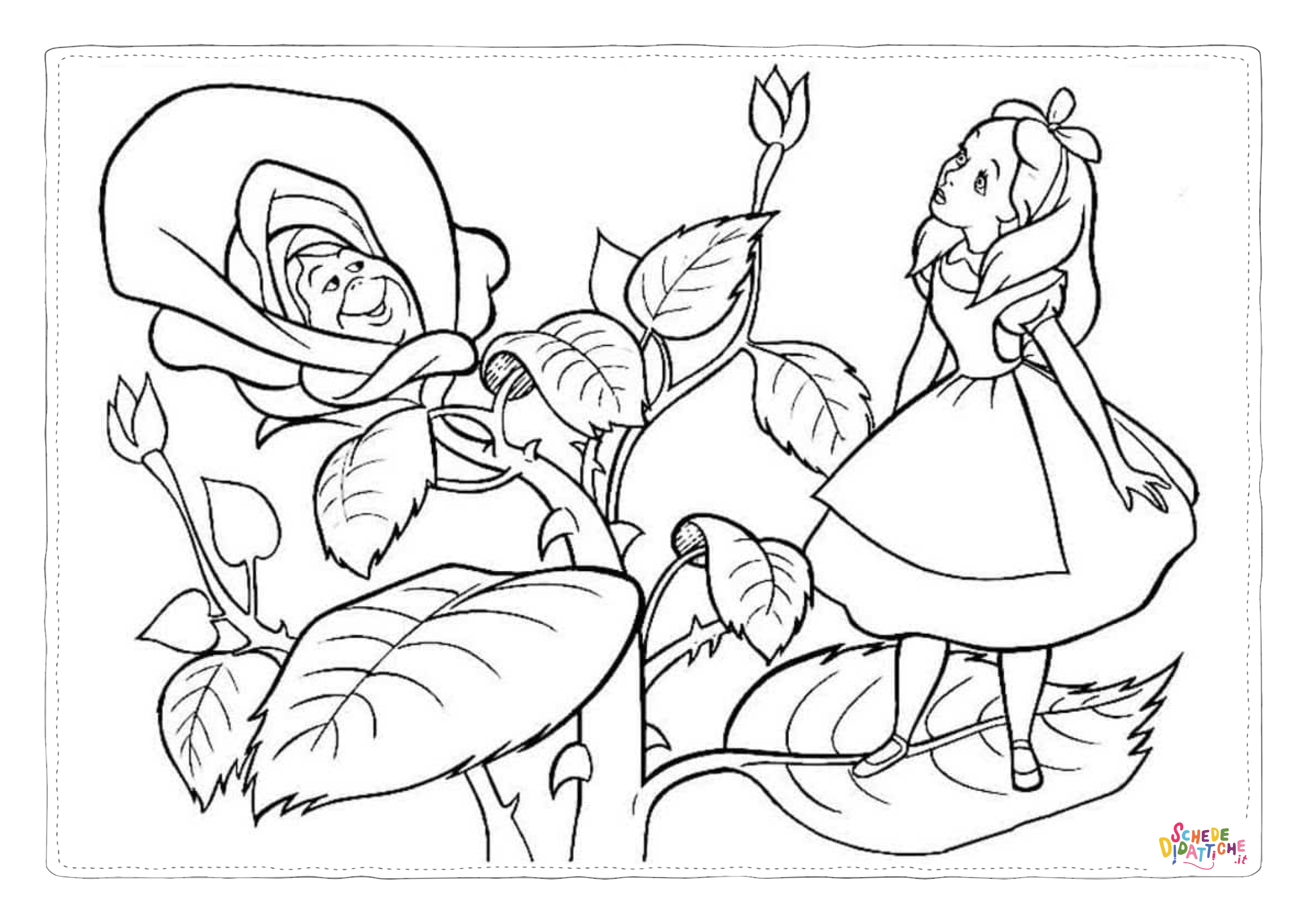 Disegno di Alice nel paese delle meraviglie da stampare e colorare 38