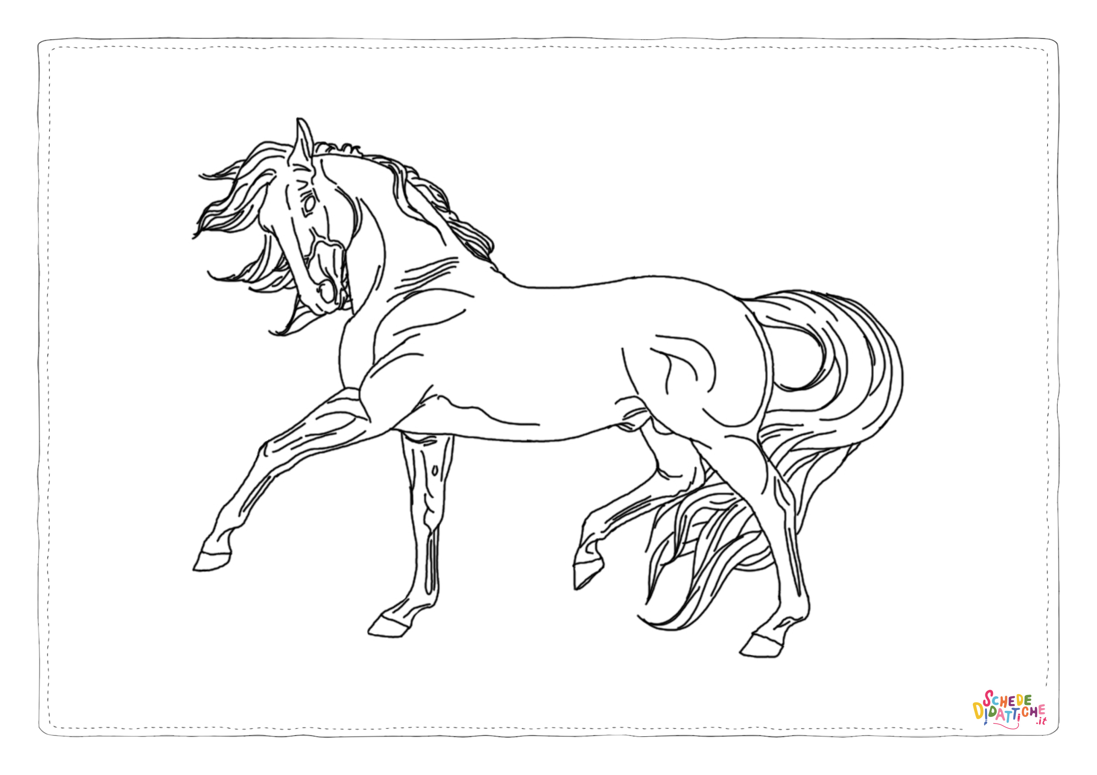 Disegno di cavallo da stampare e colorare 171