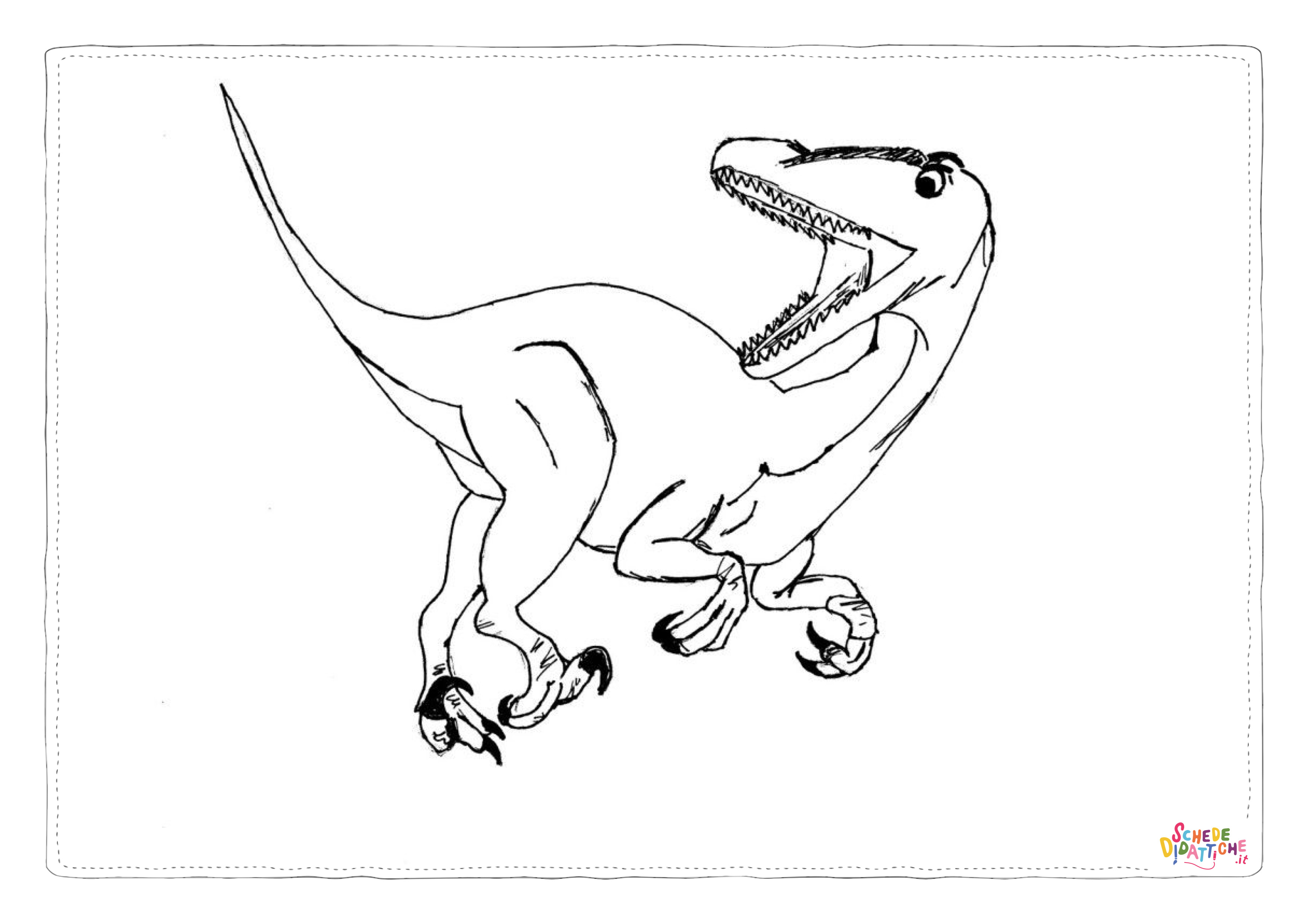 Disegno "Disegno di Velociraptor da stampare e colorare 28" Disegno di Velociraptor da stampare e colorare 28