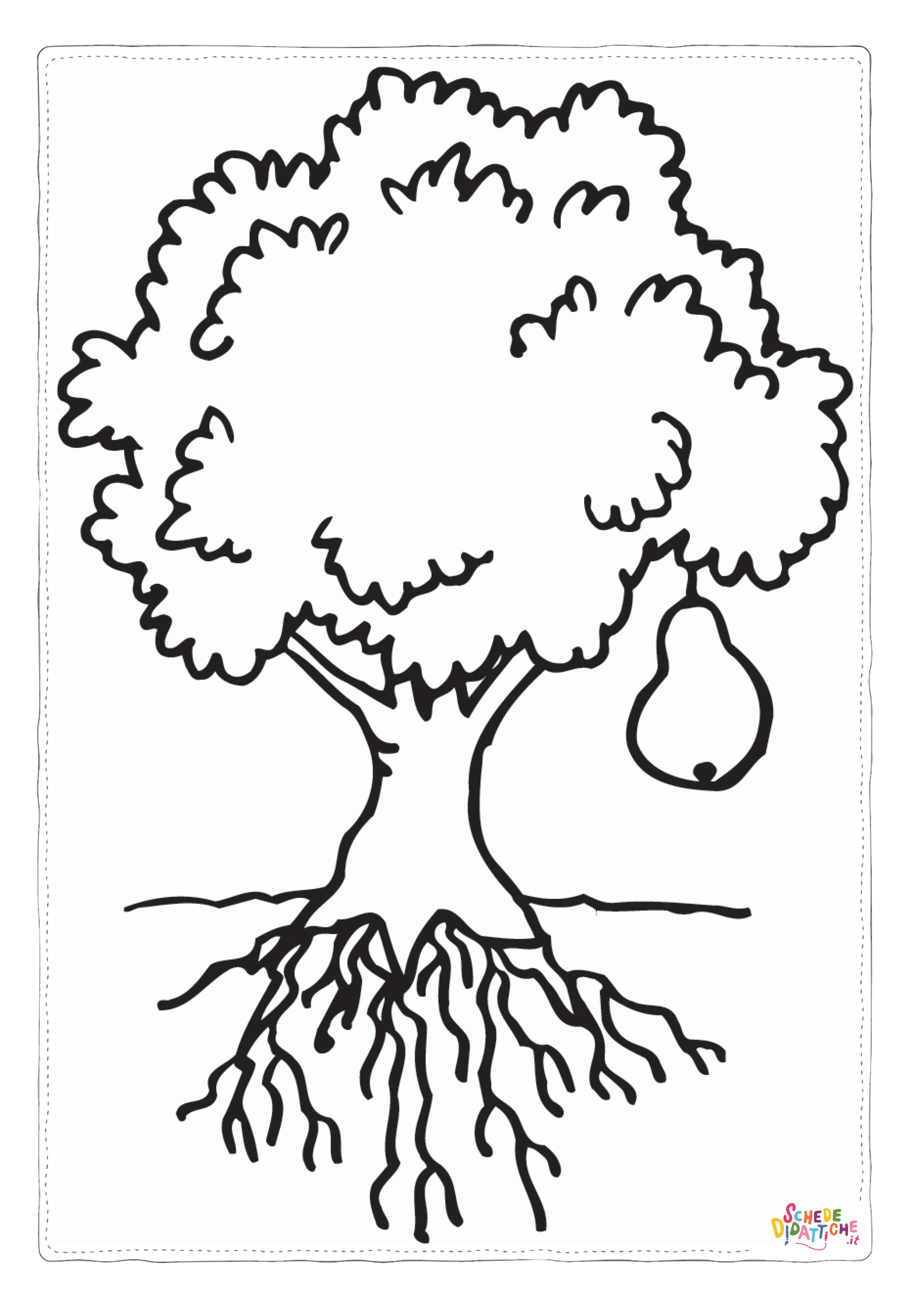 Disegno "Disegno di albero da frutta da stampare e colorare 5" Disegno di albero da frutta da stampare e colorare 5