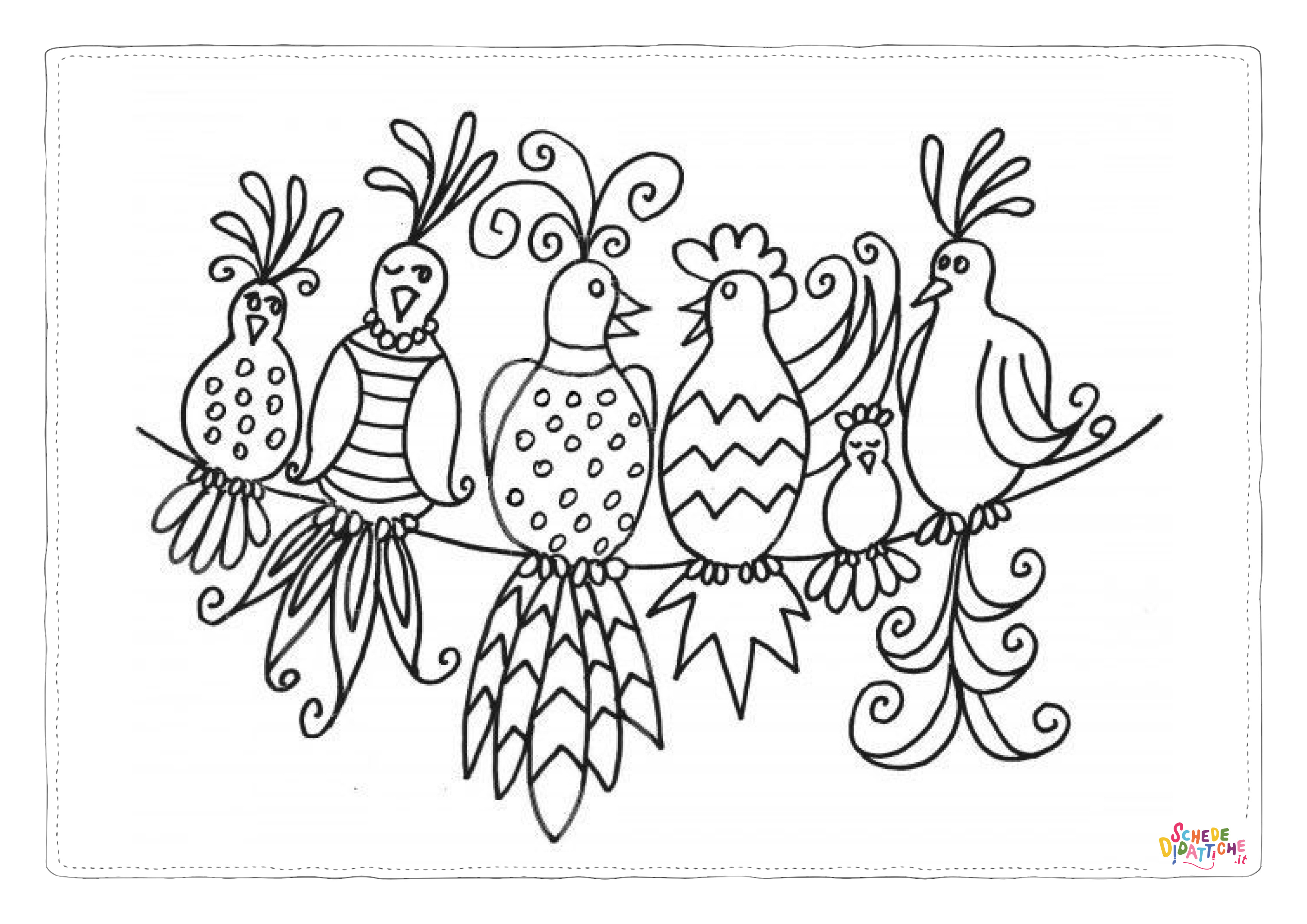 Disegno "Disegno di pappagallo da stampare e colorare 118" Disegno di pappagallo da stampare e colorare 118