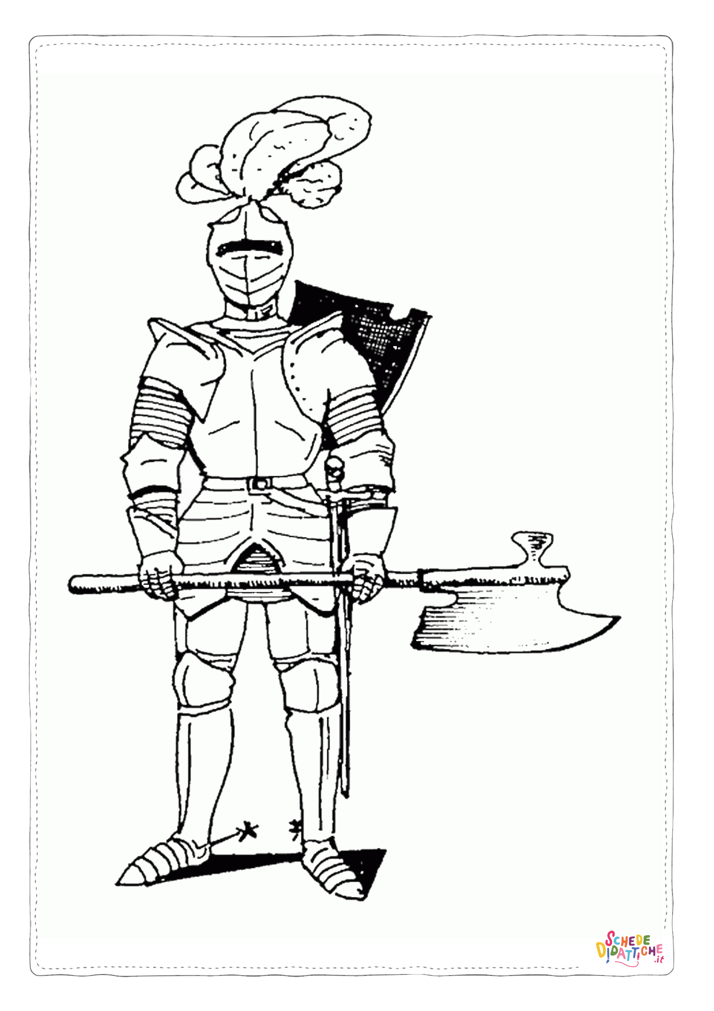 Disegno "Disegno di cavaliere da stampare e colorare 2" Disegno di cavaliere da stampare e colorare 2