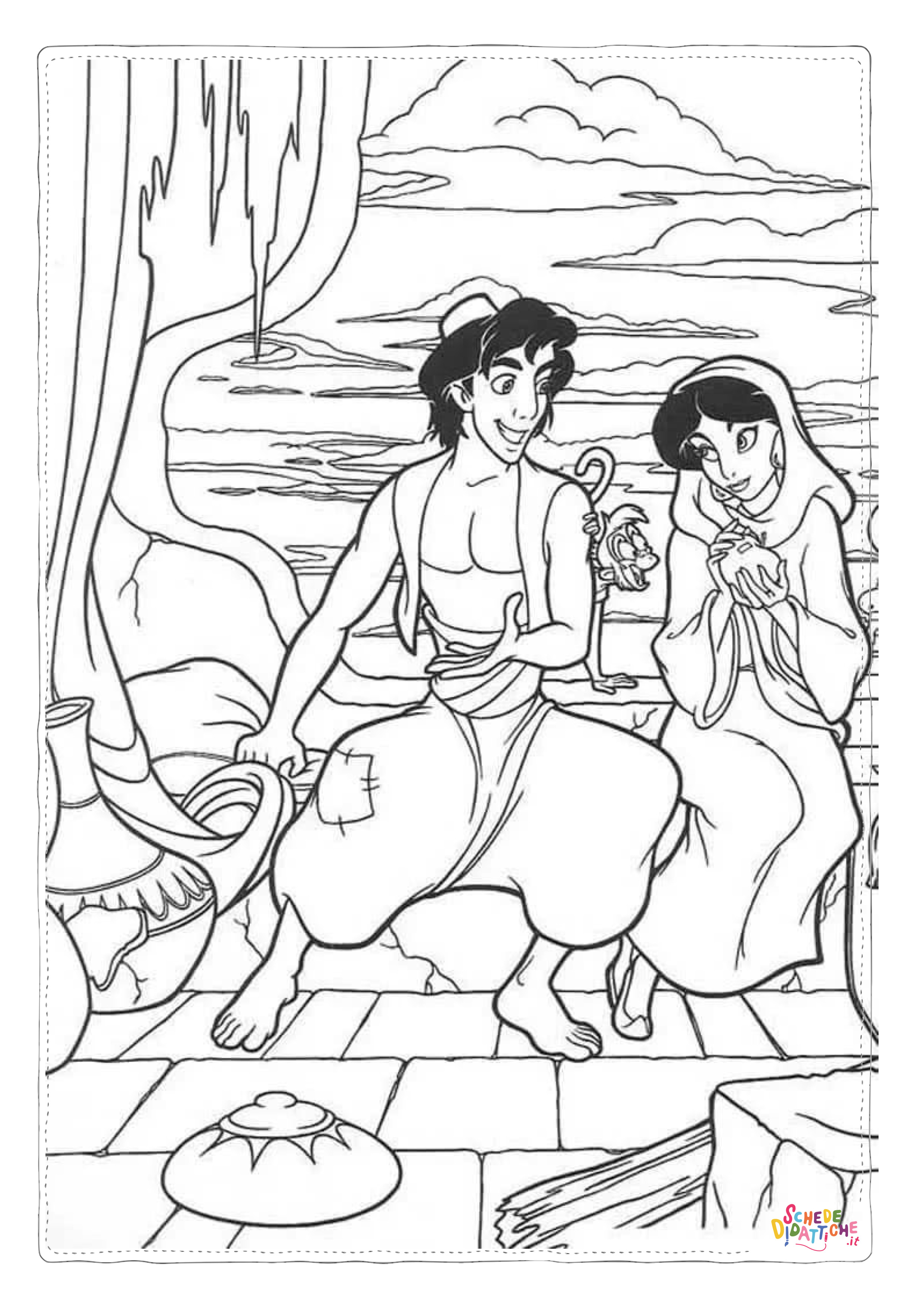 Disegno di Aladdin da stampare e colorare 117