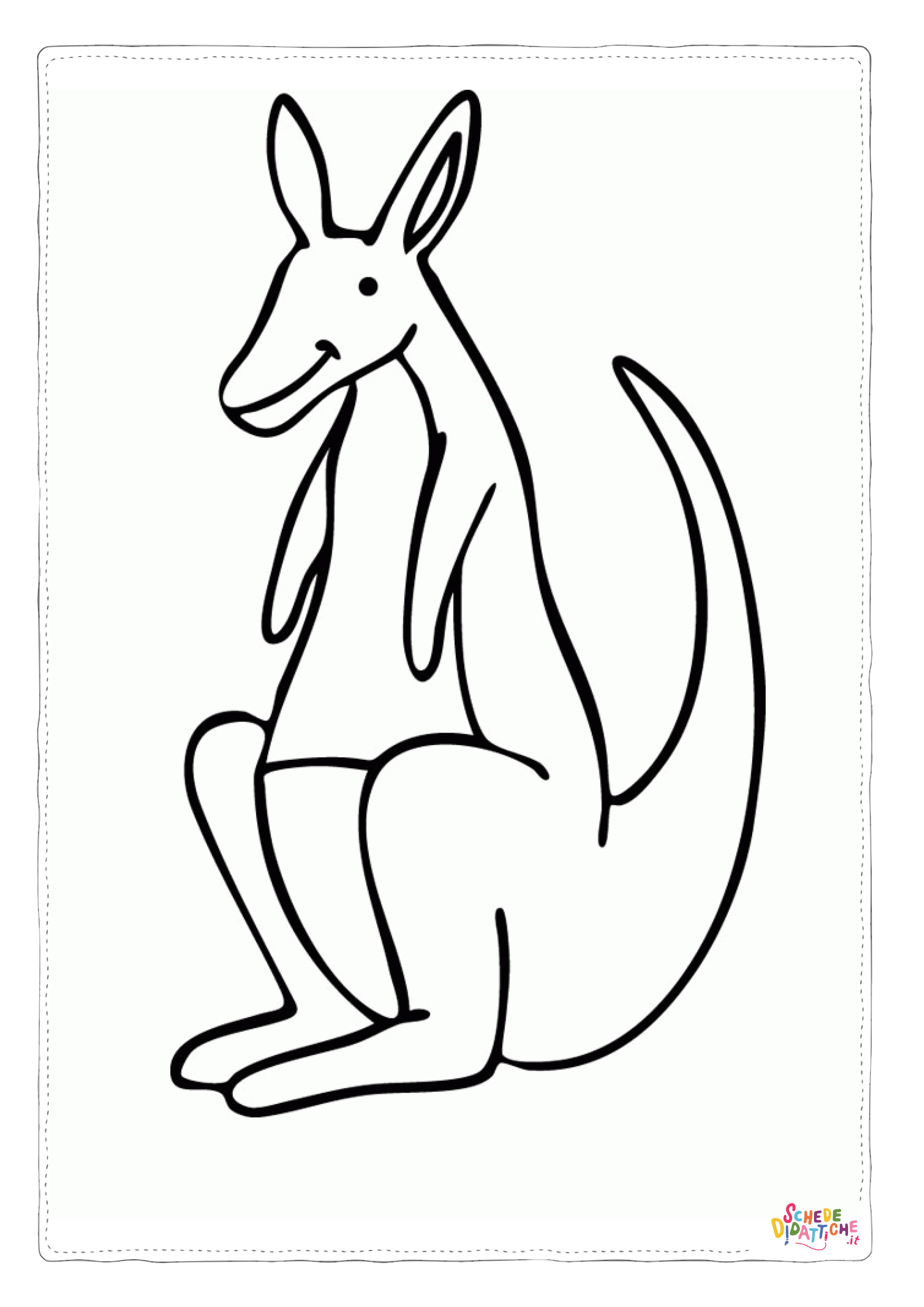 Disegno "Disegno di canguro da stampare e colorare 23" Disegno di canguro da stampare e colorare 23