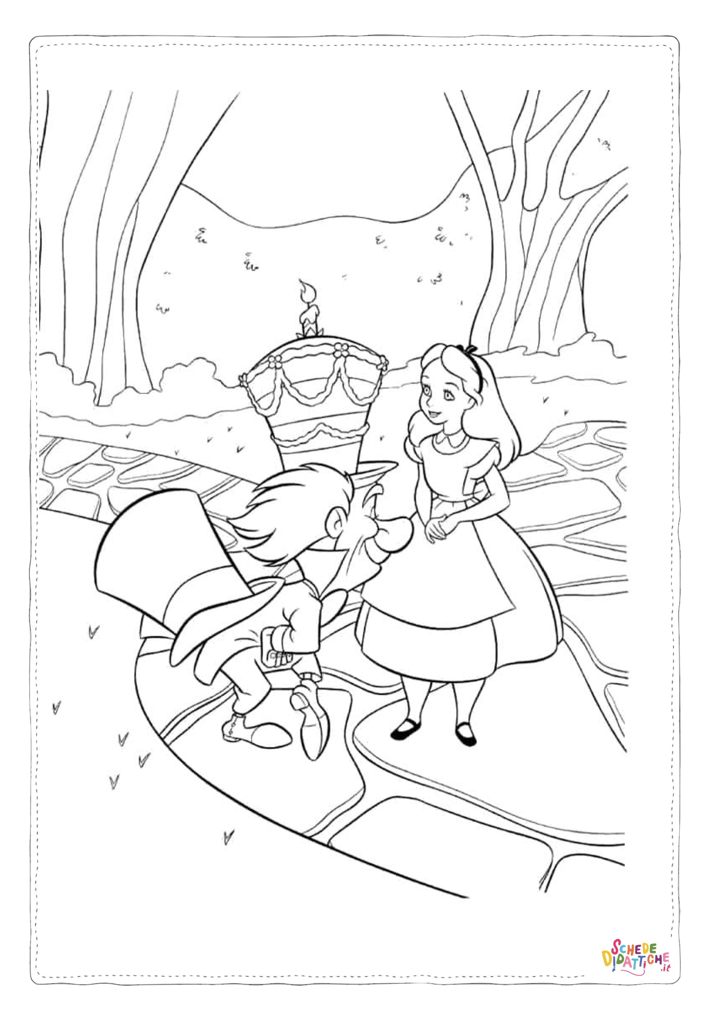Disegno "Disegno di Alice nel paese delle meraviglie da stampare e colorare 51" Disegno di Alice nel paese delle meraviglie da stampare e colorare 51
