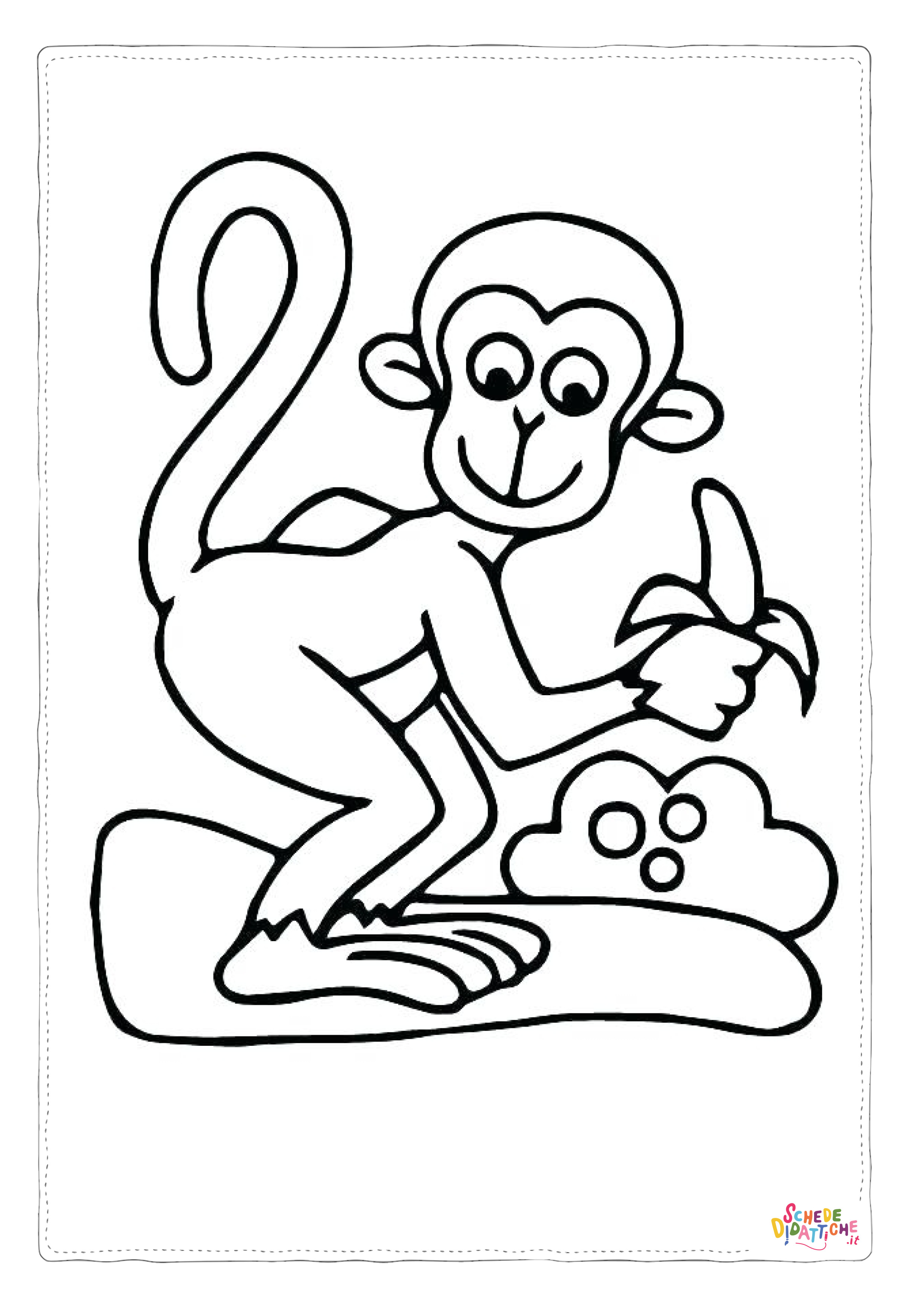 Disegno "Disegno di scimmia da stampare e colorare 106" Disegno di scimmia da stampare e colorare 106