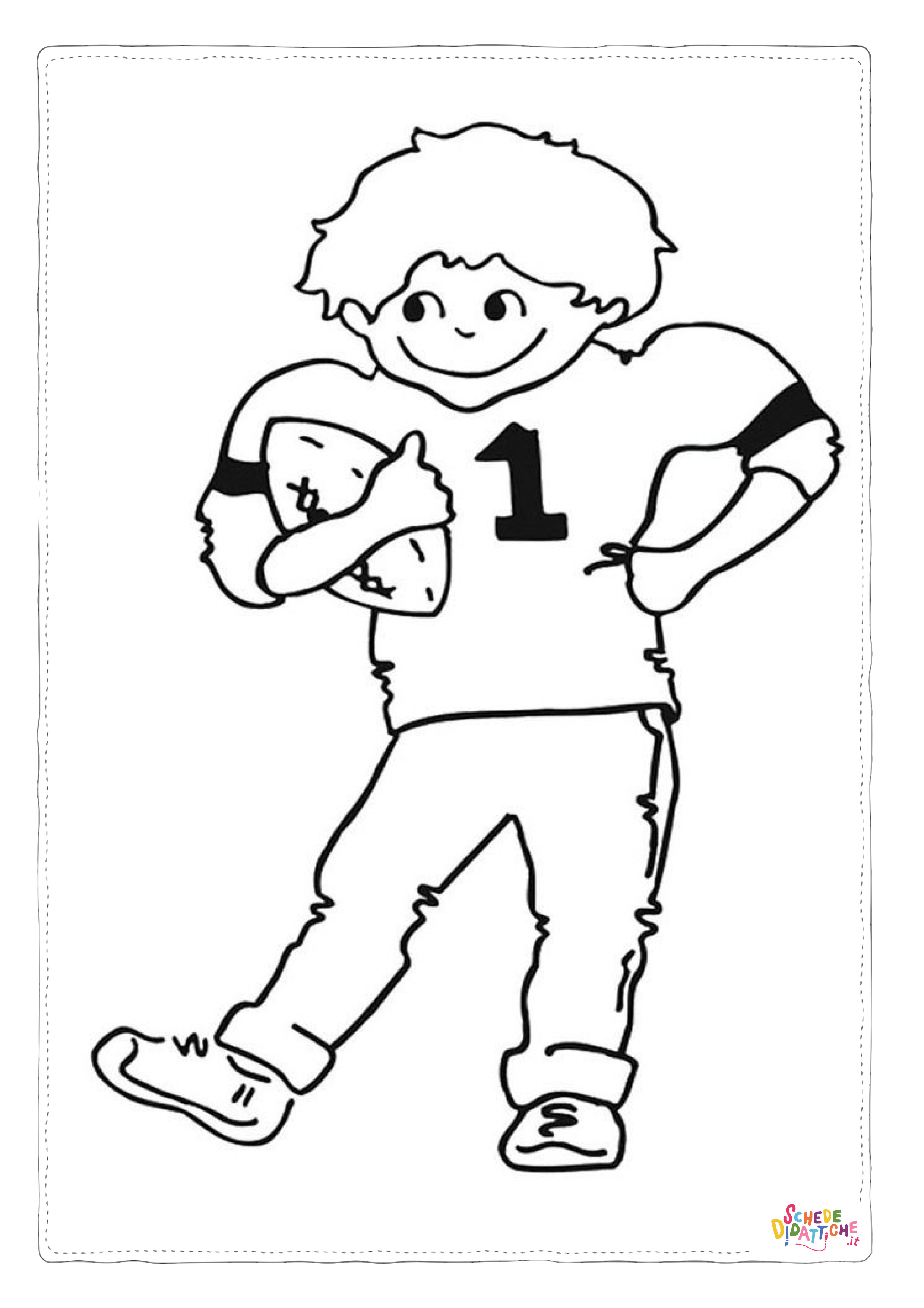 Disegno "Disegno di football americano da stampare e colorare 78" Disegno di football americano da stampare e colorare 78