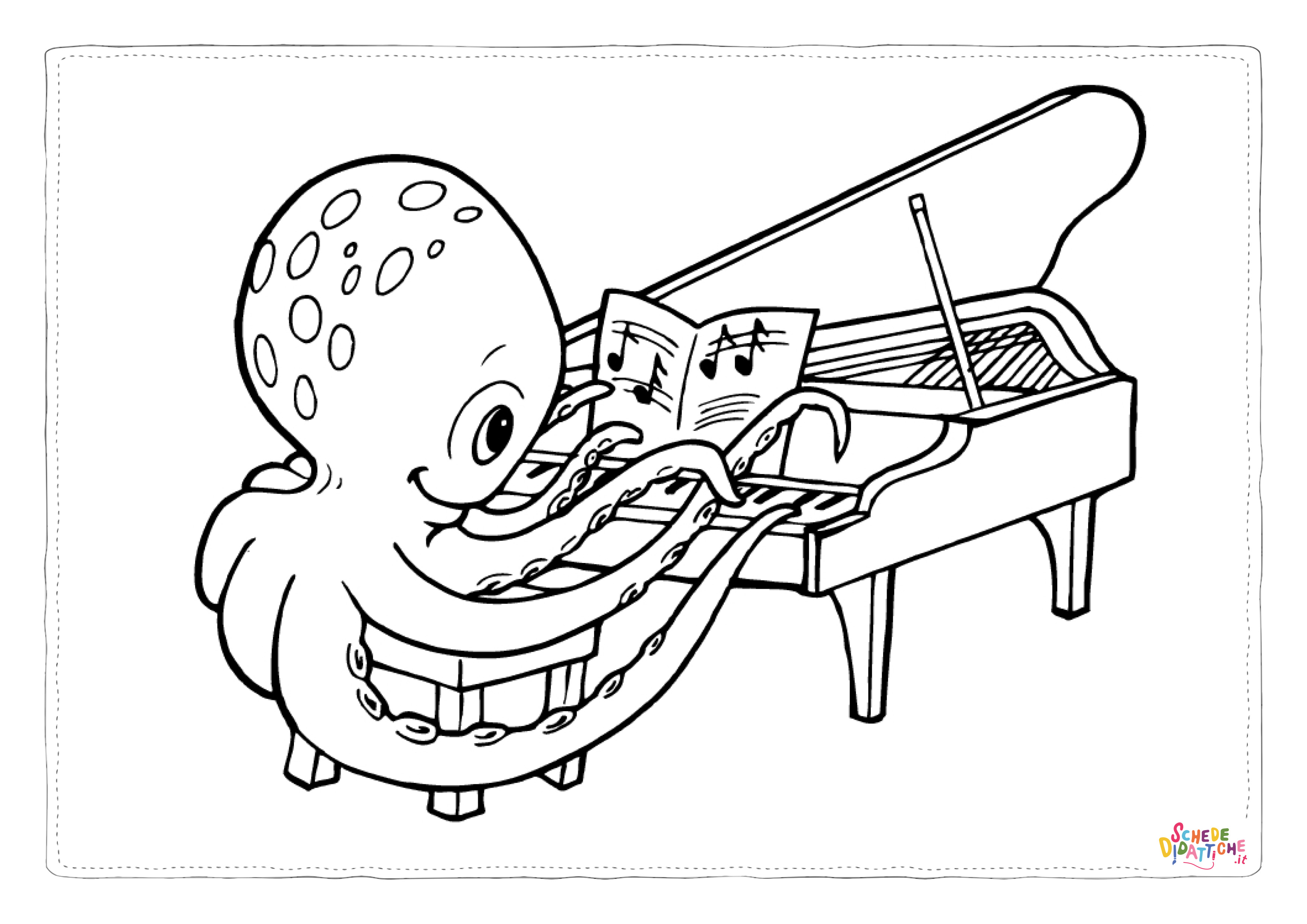Disegno di polpo da stampare e colorare 6