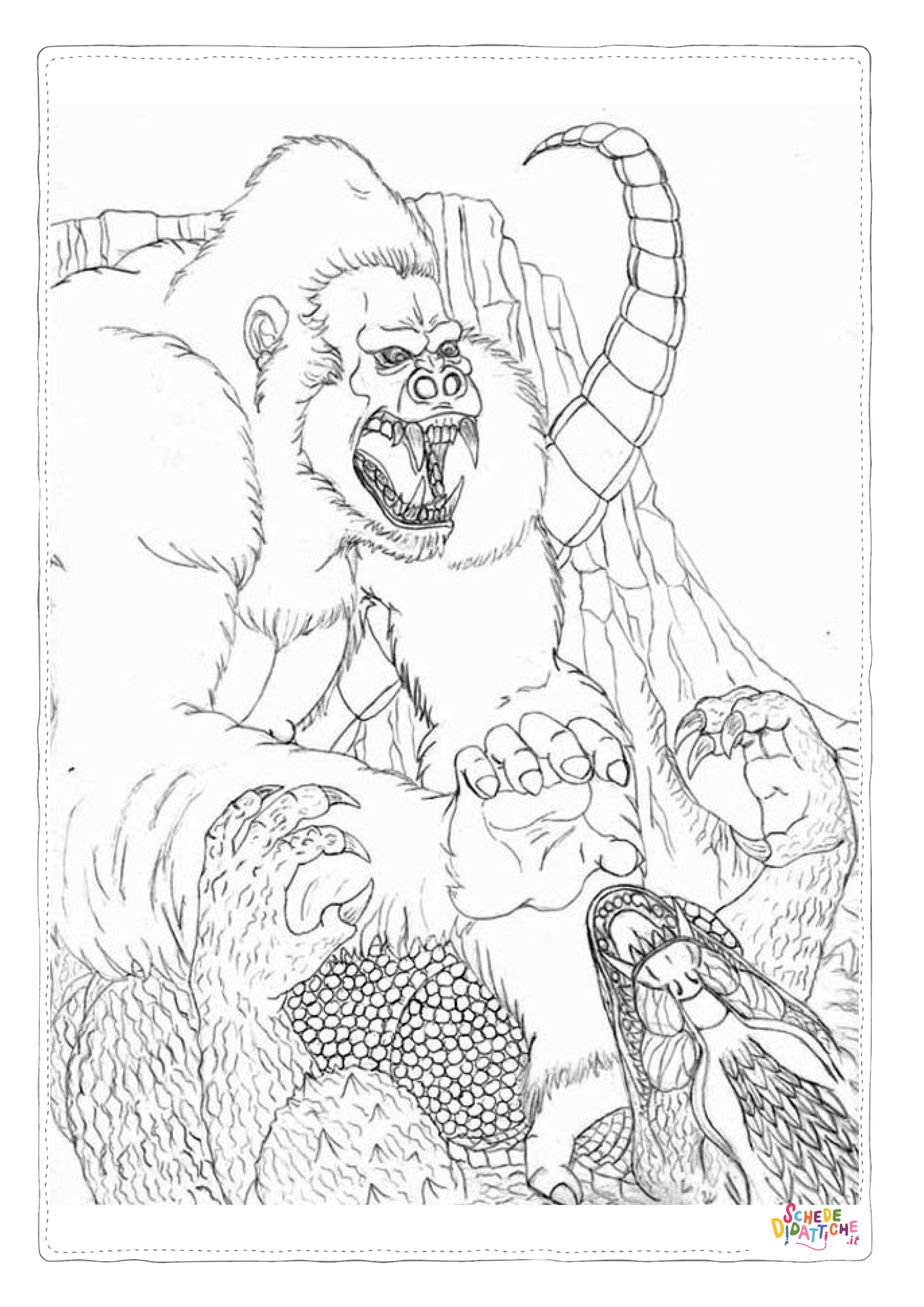 Disegno di King Kong da stampare e colorare 3
