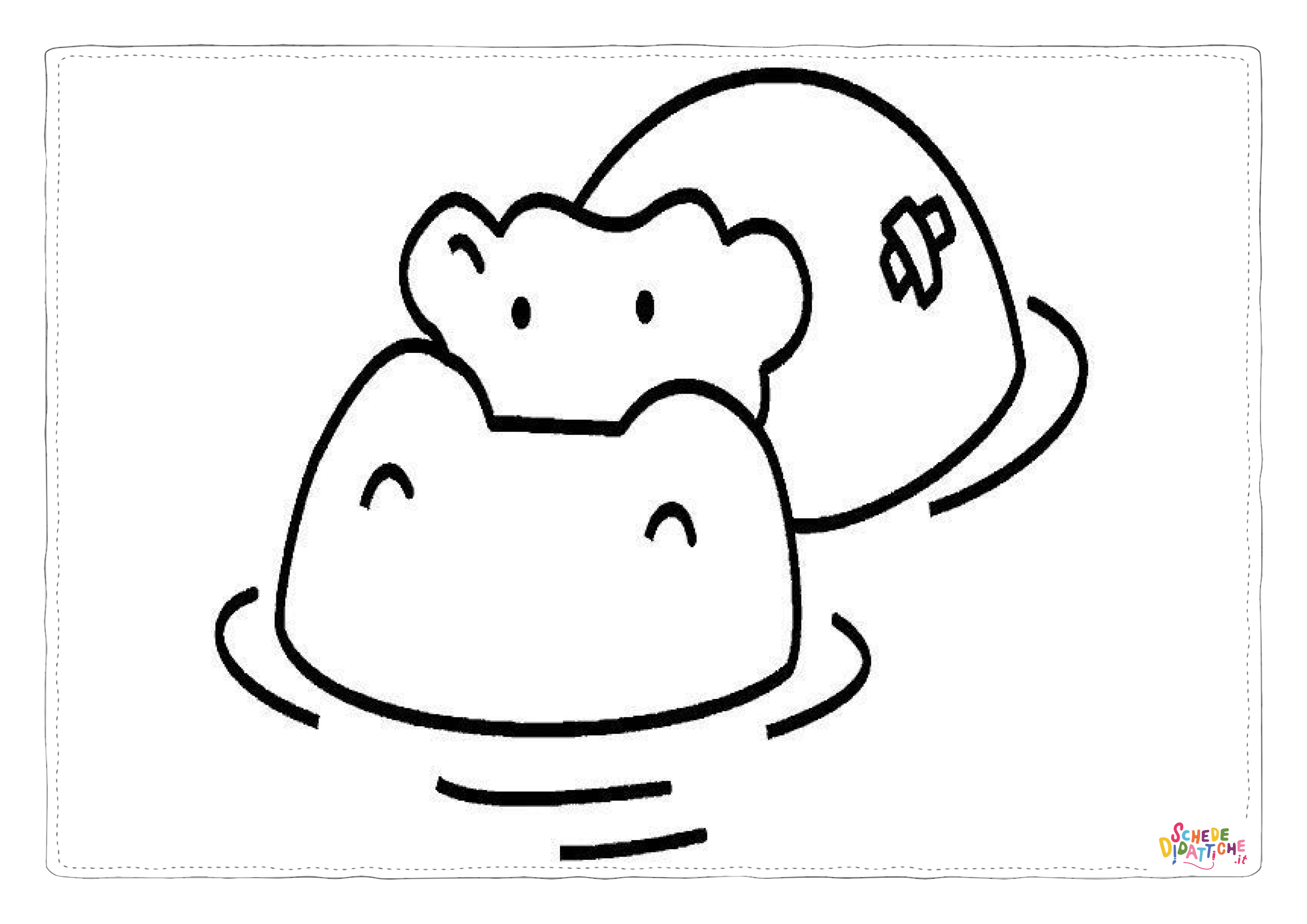 Disegno "Disegno di ippopotamo da stampare e colorare 54" Disegno di ippopotamo da stampare e colorare 54