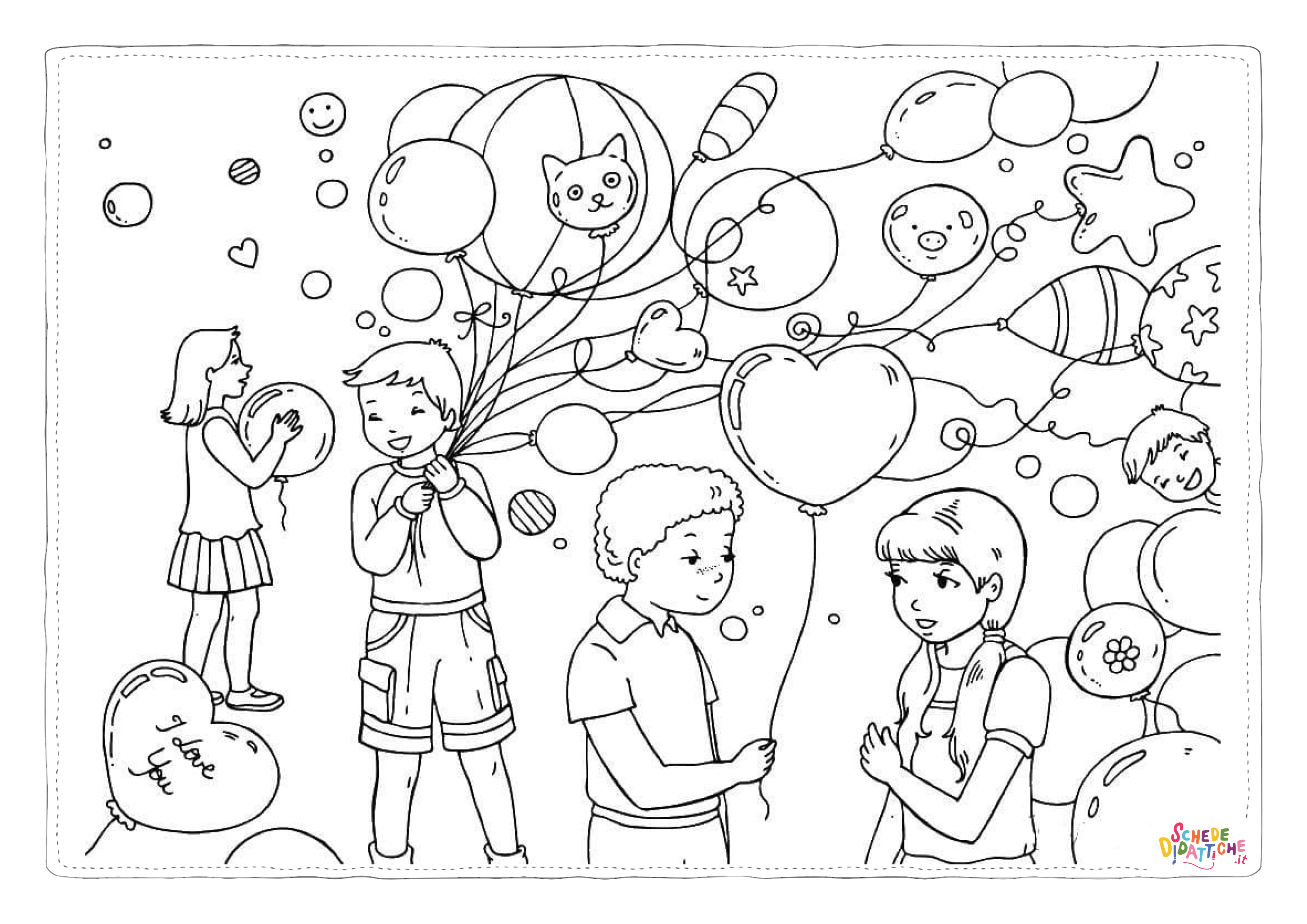 Disegno "Disegno di palloncino da stampare e colorare 10" Disegno di palloncino da stampare e colorare 10