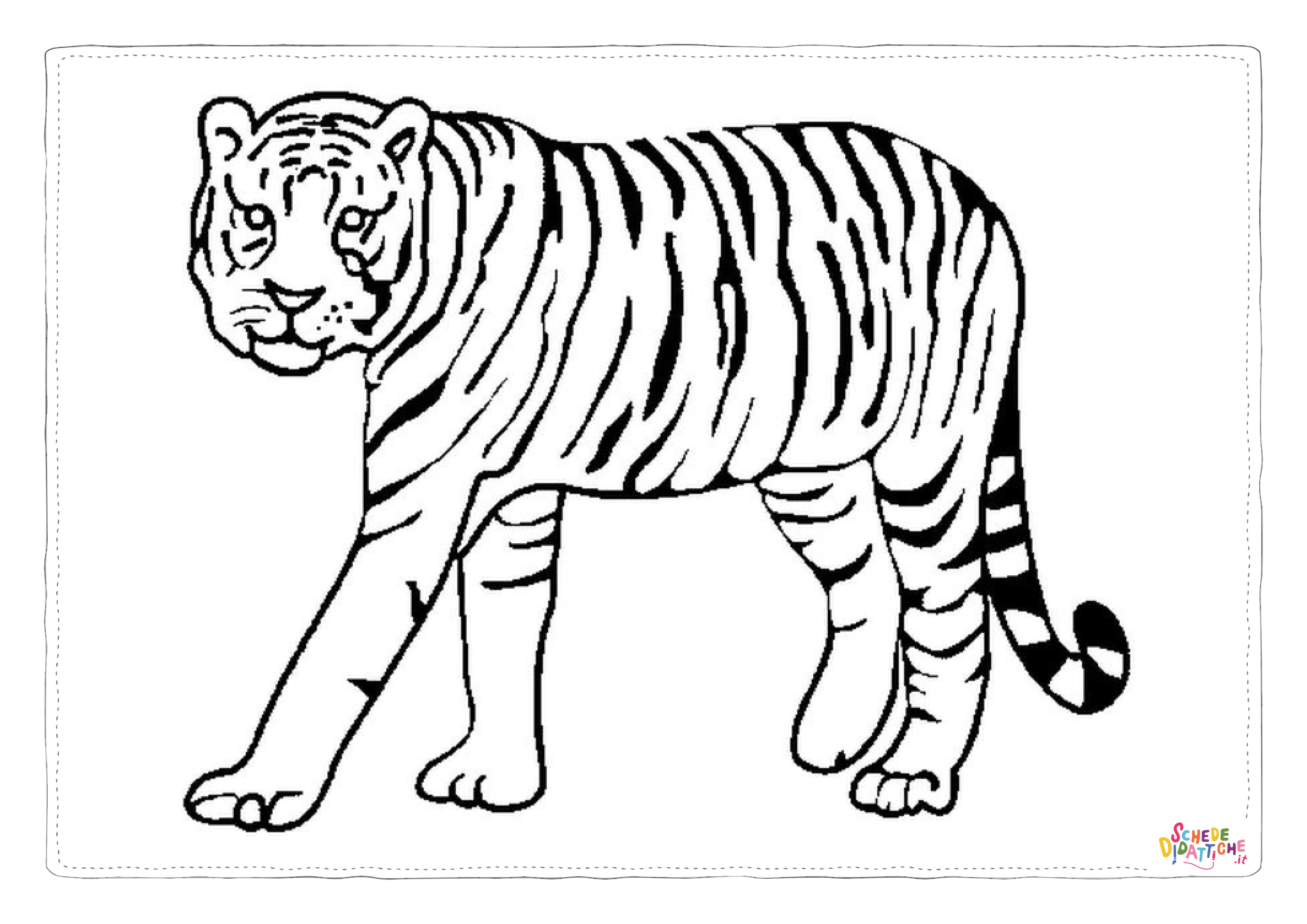 Disegno "Disegno di tigre da stampare e colorare 45" Disegno di tigre da stampare e colorare 45