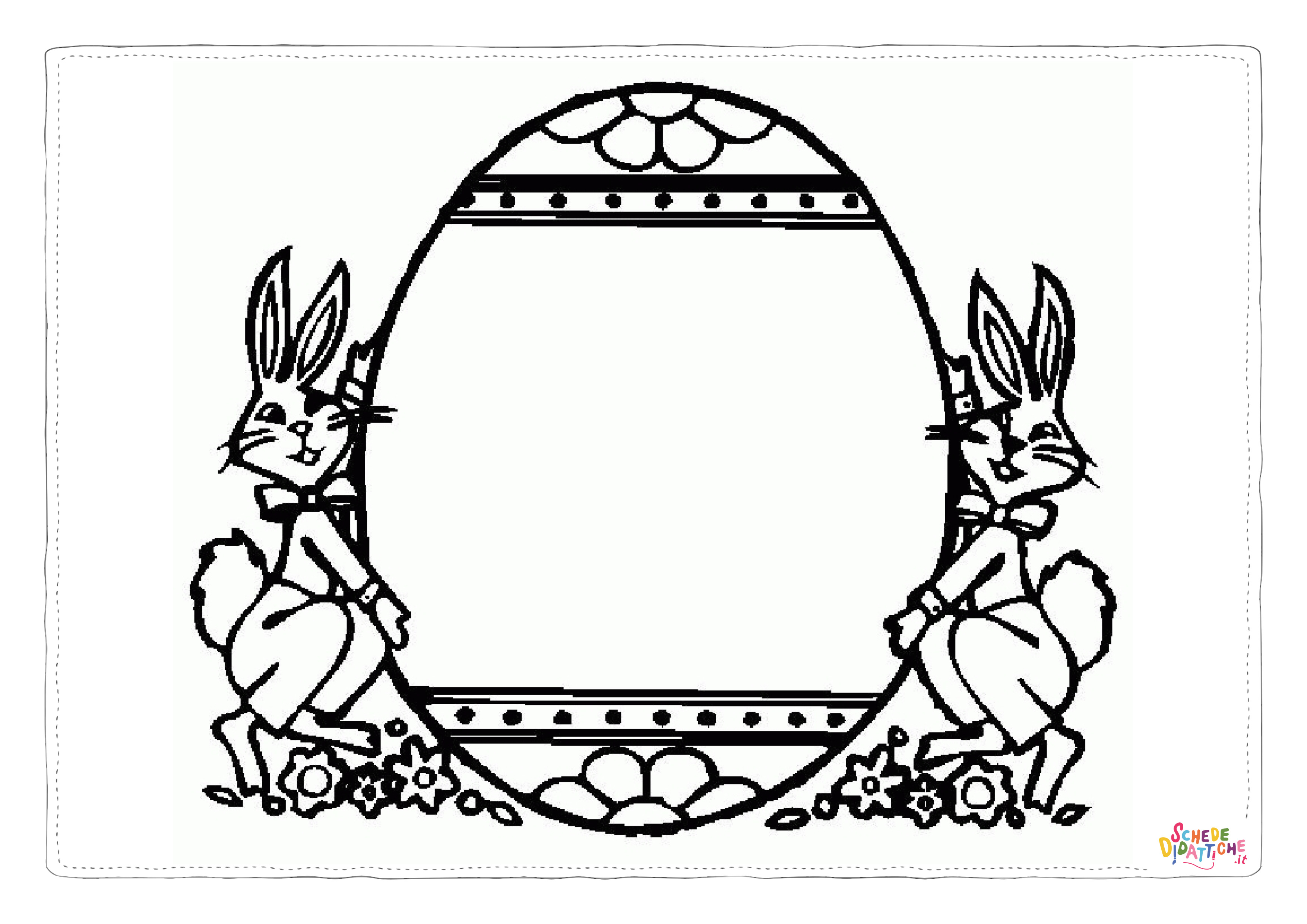 Disegno "Disegno di coniglietto di Pasqua da stampare e colorare 12" Disegno di coniglietto di Pasqua da stampare e colorare 12