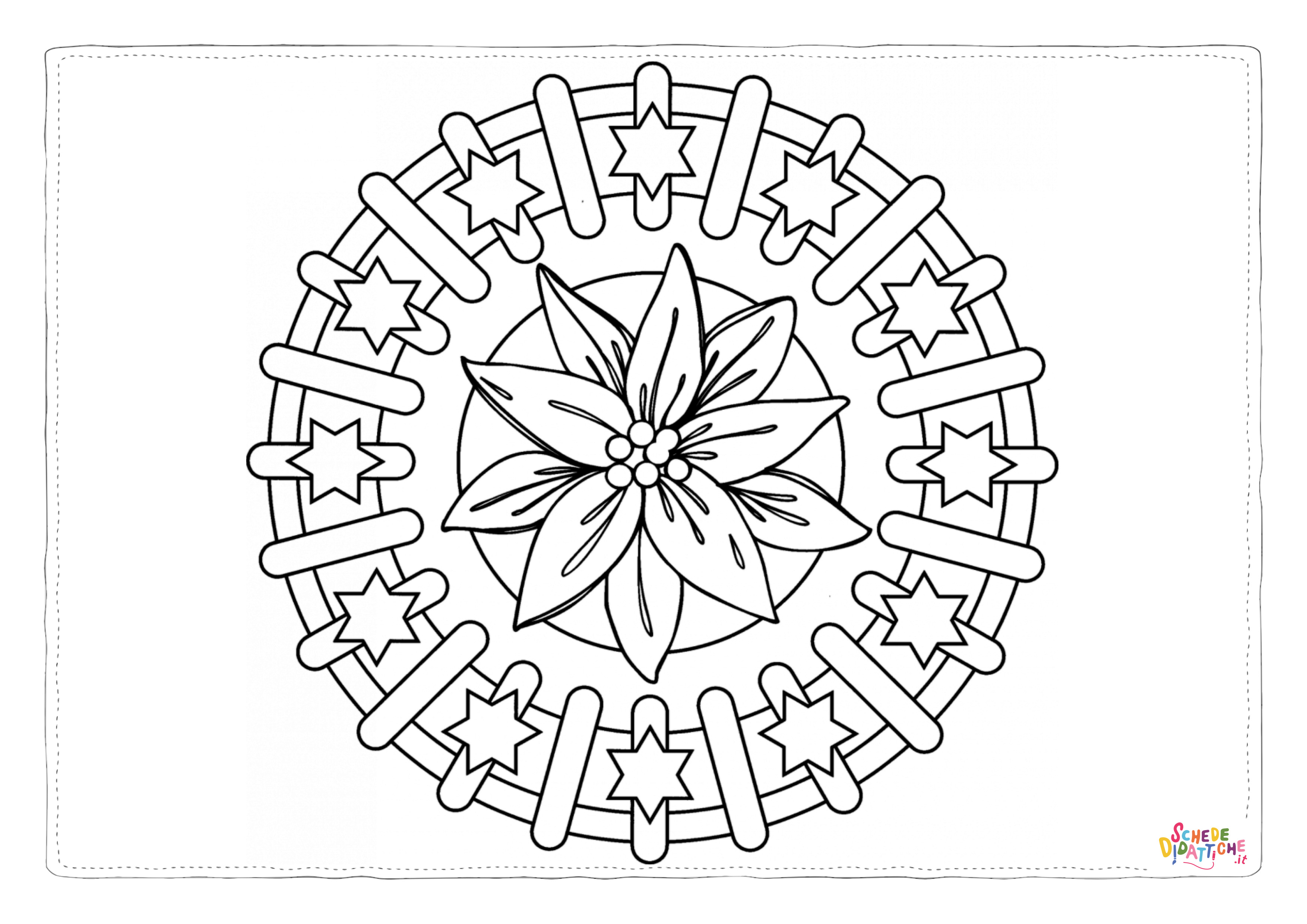 Disegno "Disegno di mandala da stampare e colorare 1214" Disegno di mandala da stampare e colorare 1214