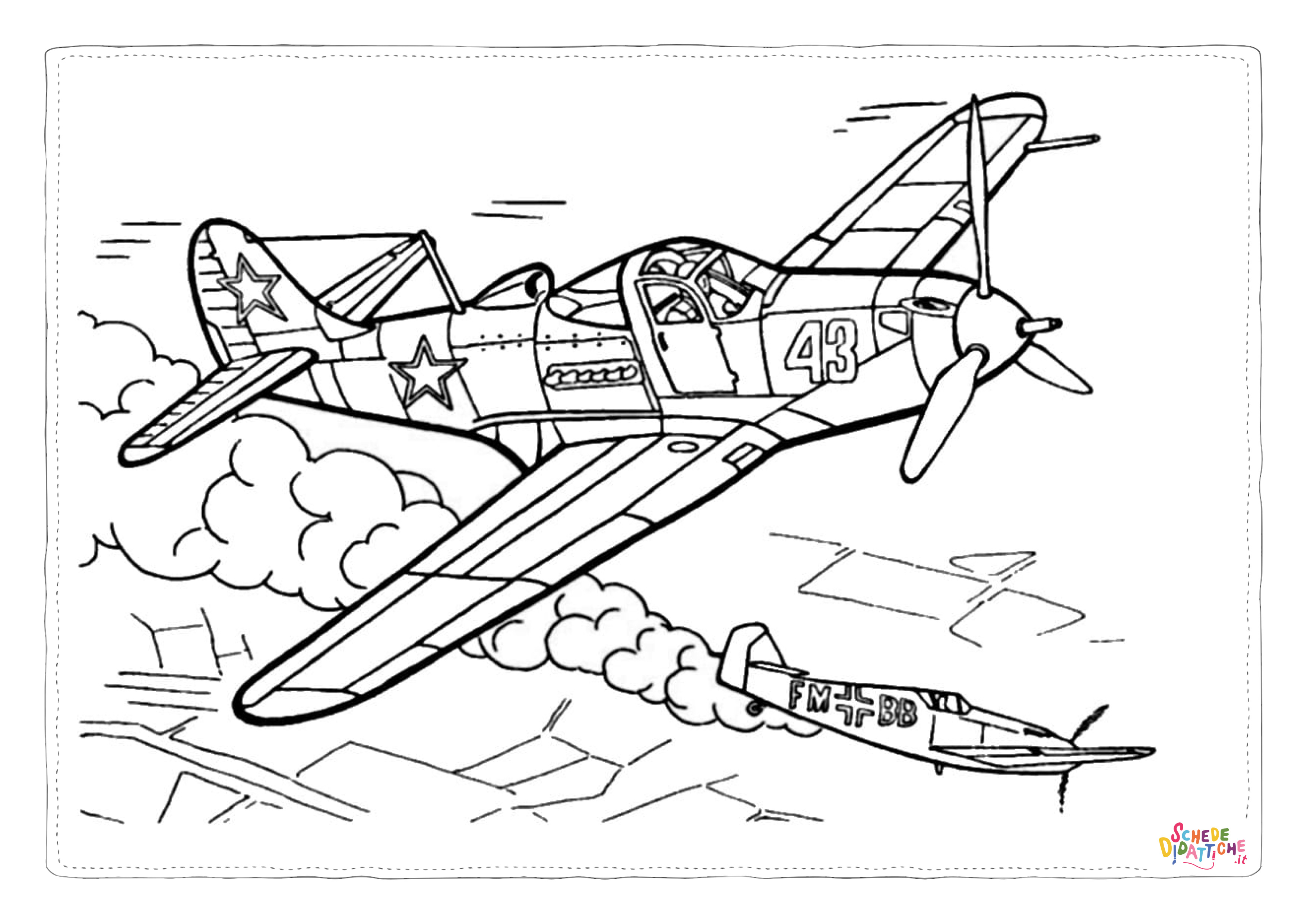 Disegno "Disegno di aereo militare da stampare e colorare 66" Disegno di aereo militare da stampare e colorare 66
