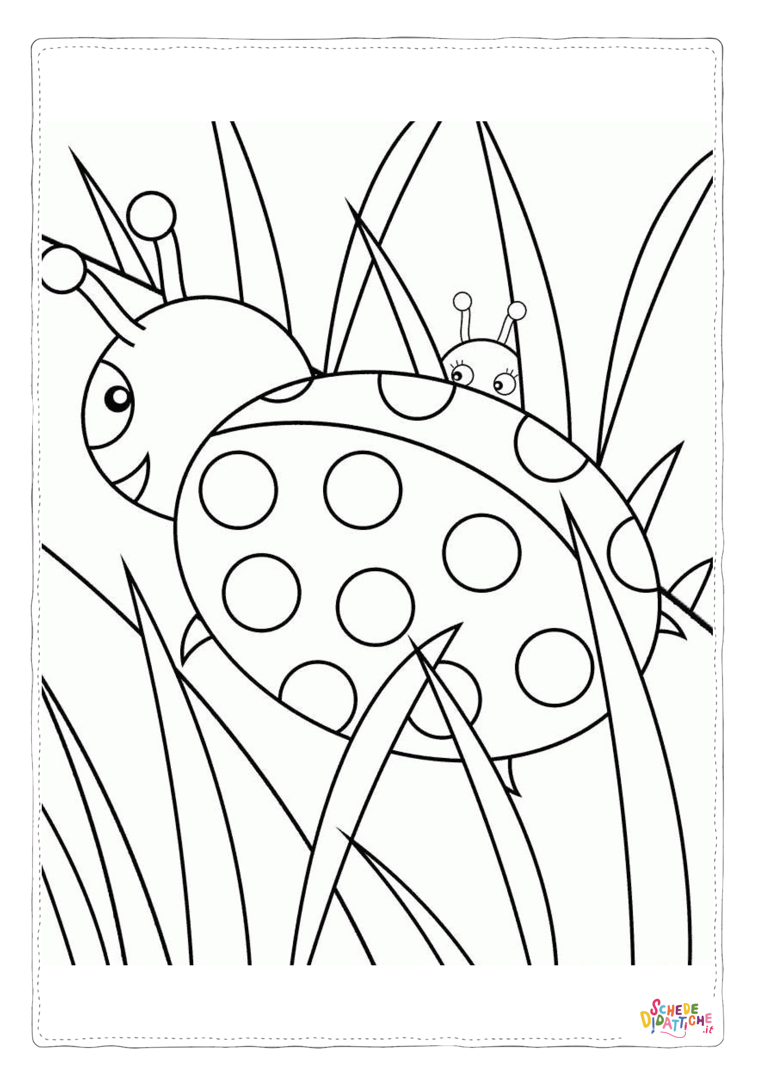 Disegno "Disegno di coccinella da stampare e colorare 6" Disegno di coccinella da stampare e colorare 6