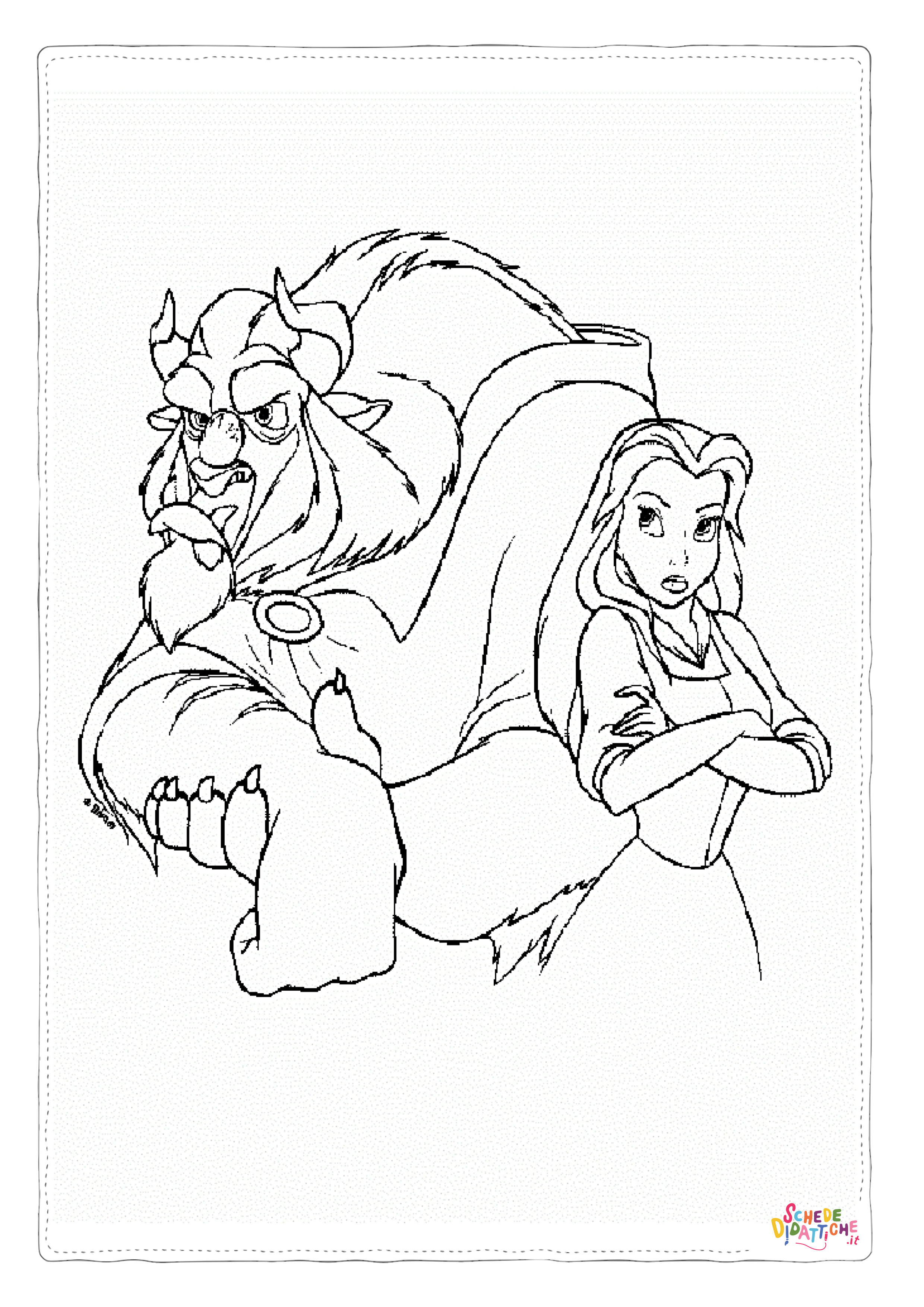 Disegno "Disegno di La Bella e la Bestia da stampare e colorare 34" Disegno di La Bella e la Bestia da stampare e colorare 34