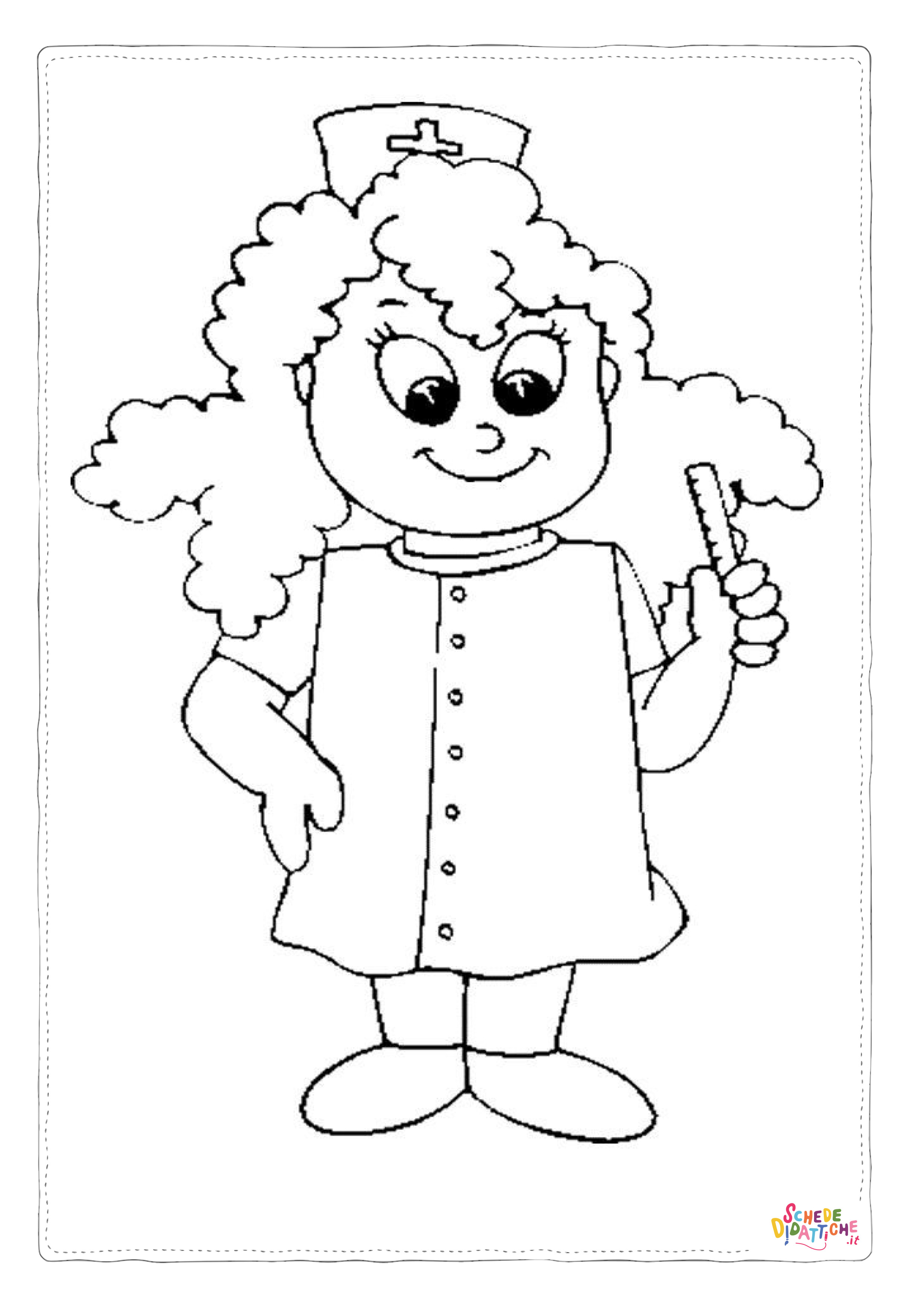 Disegno "Disegno di infermiere da stampare e colorare 2" Disegno di infermiere da stampare e colorare 2