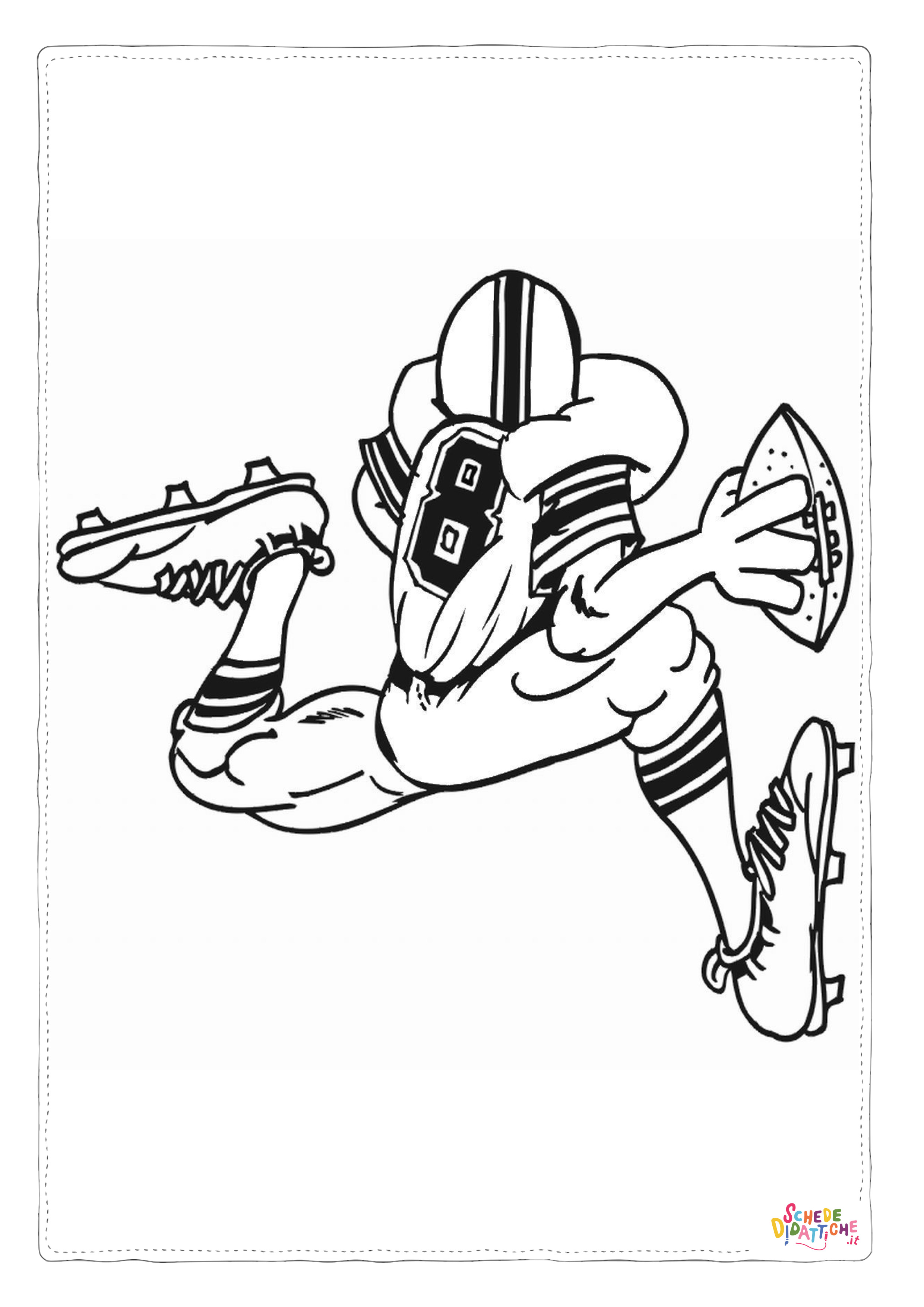Disegno "Disegno di football americano da stampare e colorare 52" Disegno di football americano da stampare e colorare 52