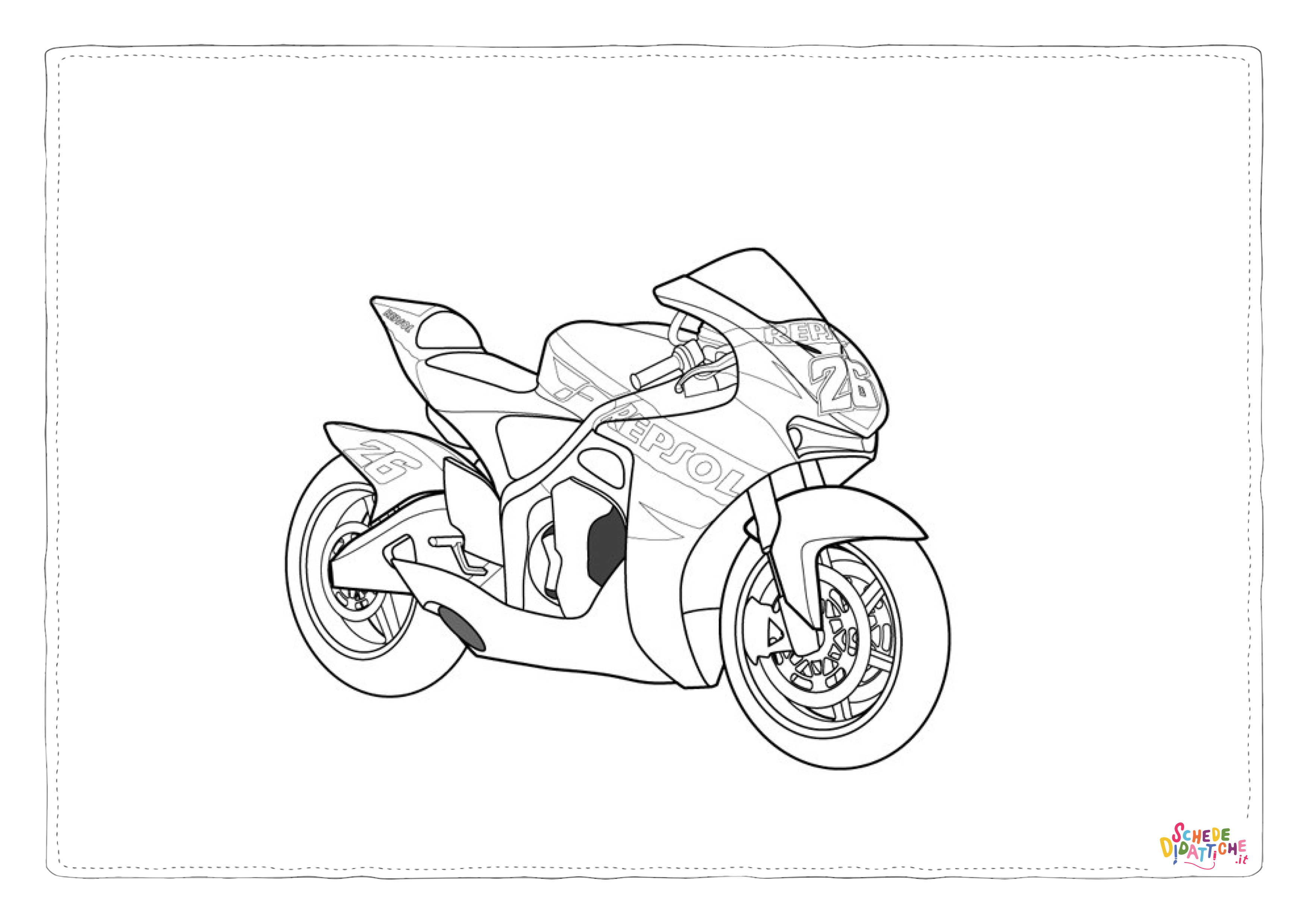 Disegno "Disegno di moto da stampare e colorare 50" Disegno di moto da stampare e colorare 50