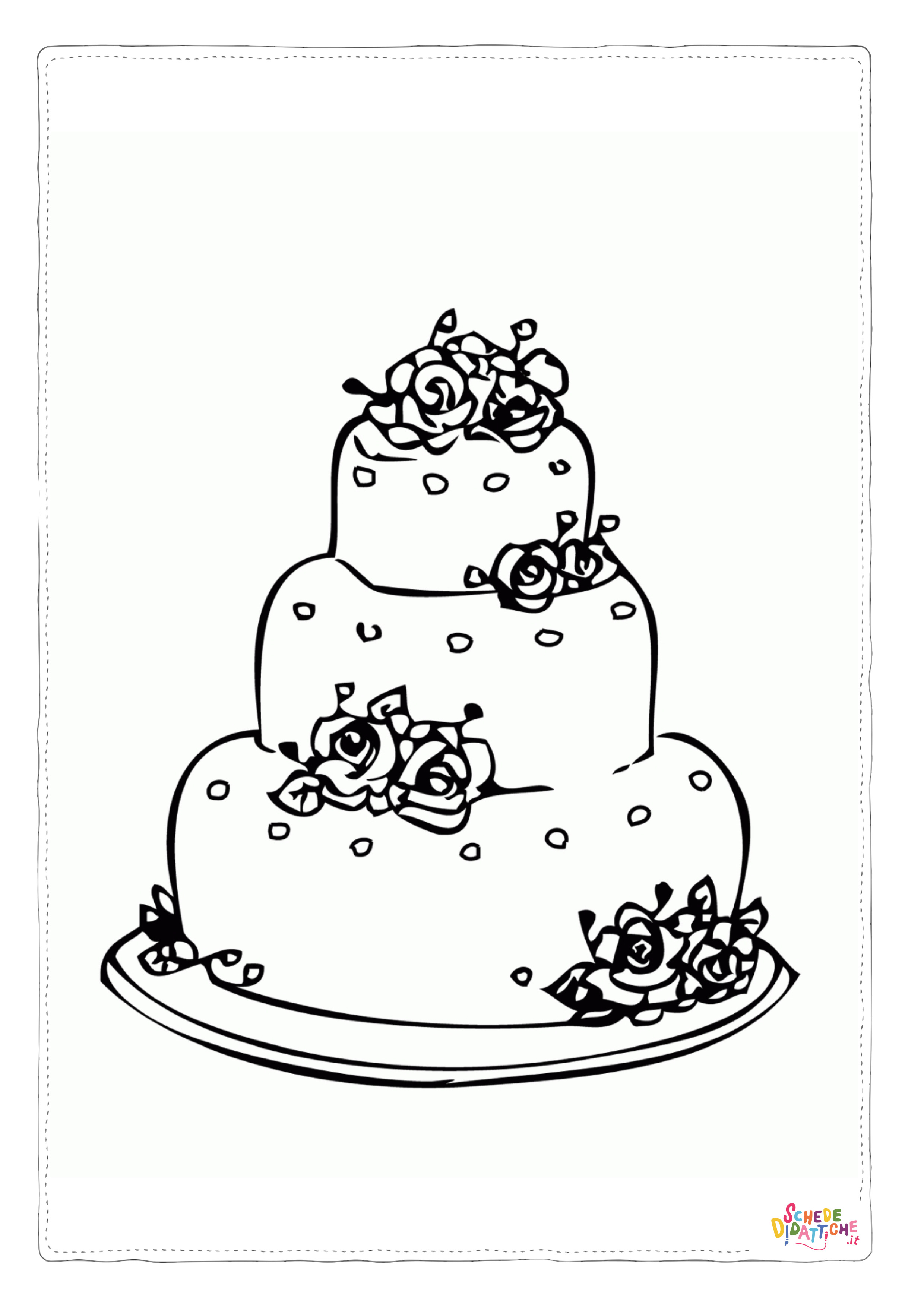 Disegno "Disegno di torta da stampare e colorare" Disegno di torta da stampare e colorare