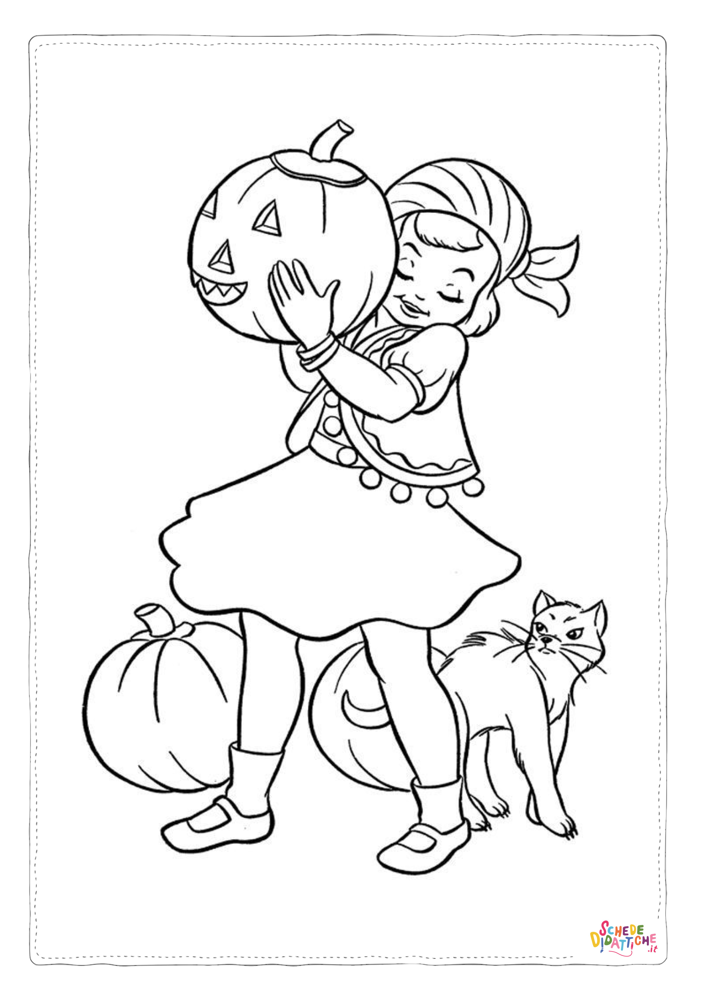 Disegno "Disegno di bambino ad Halloween da stampare e colorare 27" Disegno di bambino ad Halloween da stampare e colorare 27