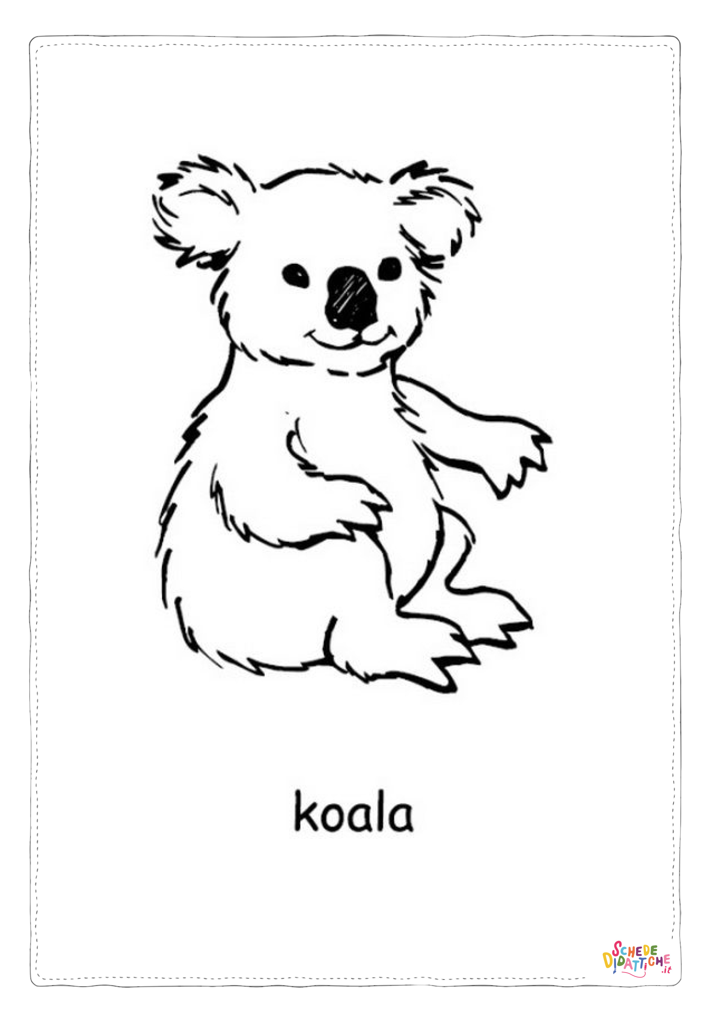 Disegno "Disegno di koala da stampare e colorare 35" Disegno di koala da stampare e colorare 35